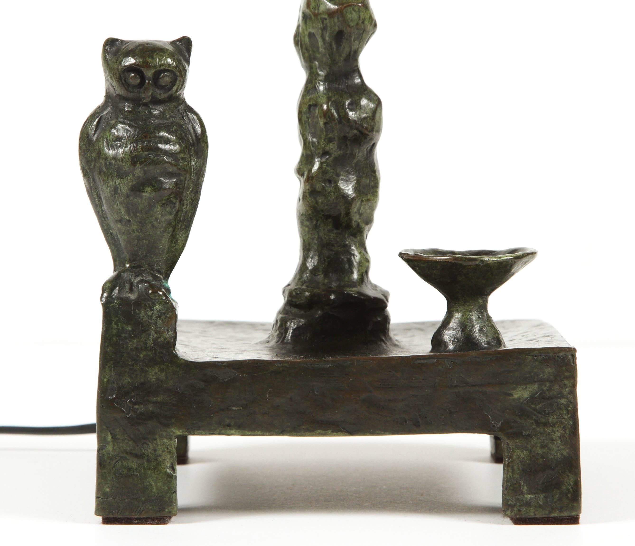 Late 20th Century After Diego Giacometti Bronze Lamp