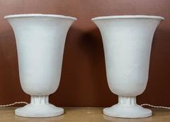 Pair of 1930s Lighting Plaster Vases