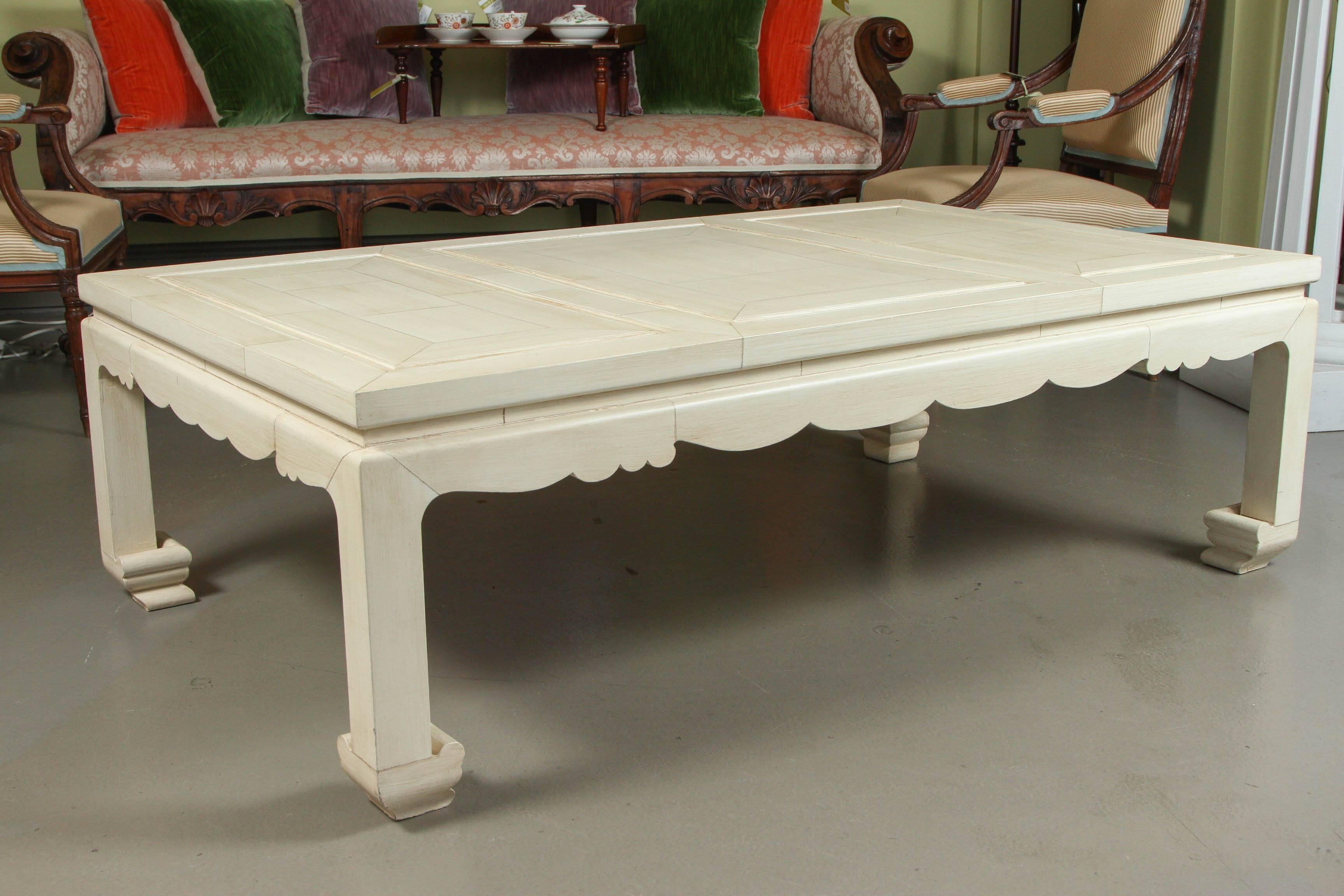 A Vintage Ming-Style Coffee Table with a Faux Ivory Inlay Finish 3