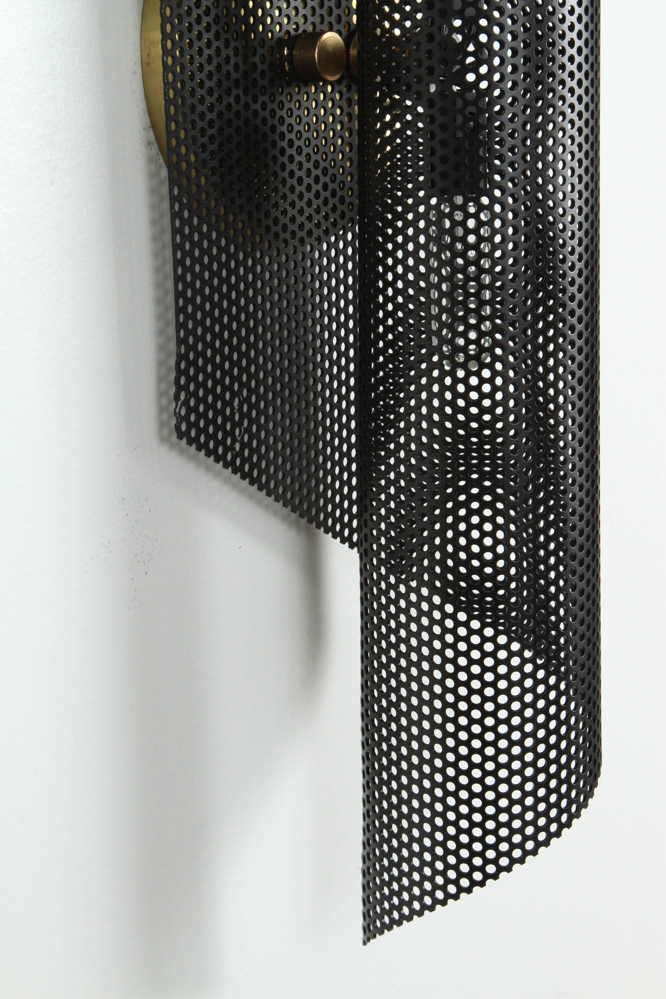 Mid-Century Modern Rolled Perforated Sconce by Lawson-Fenning