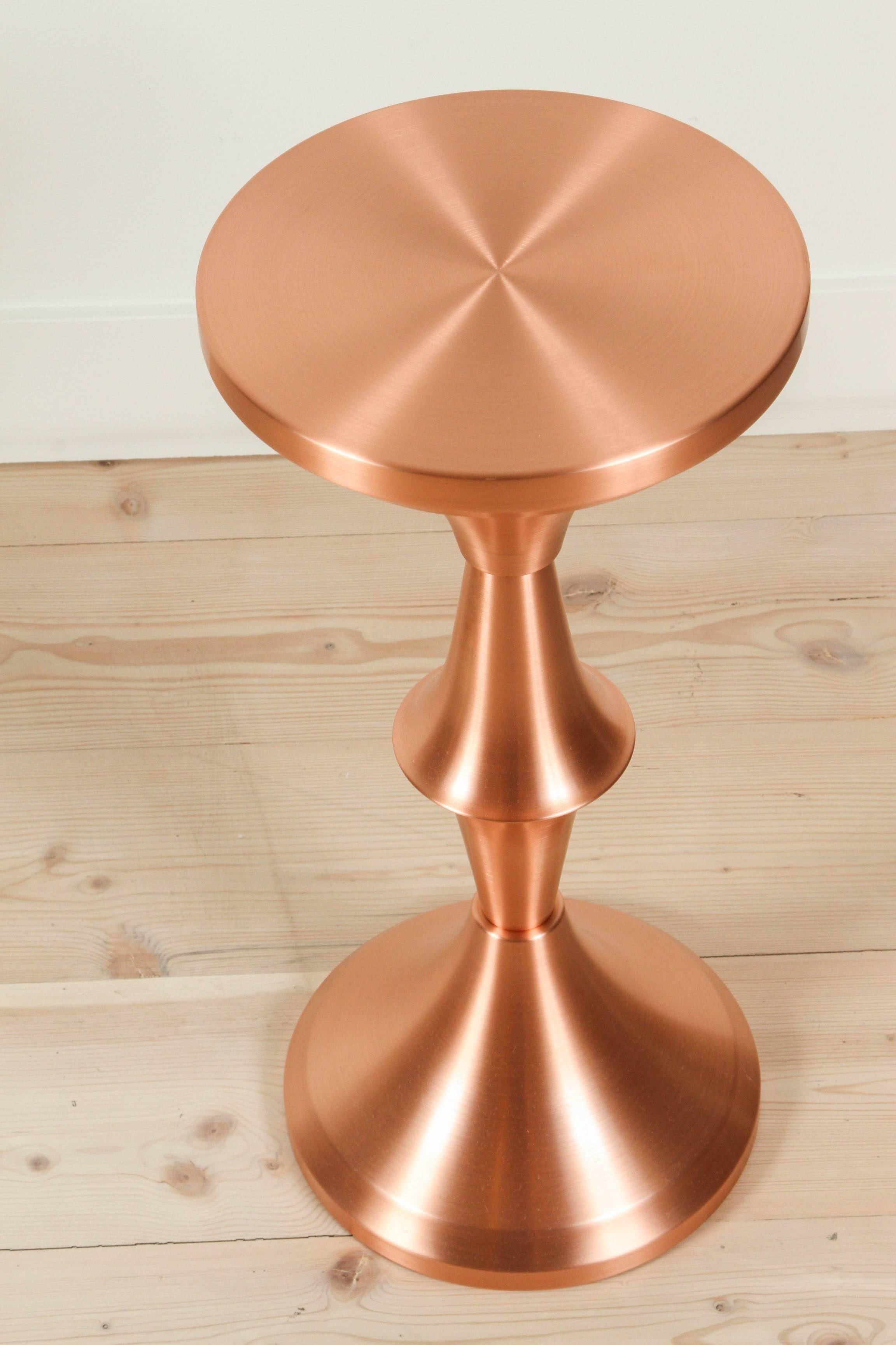 Contemporary Spun Metal Side Table in Copper by Lawson-Fenning