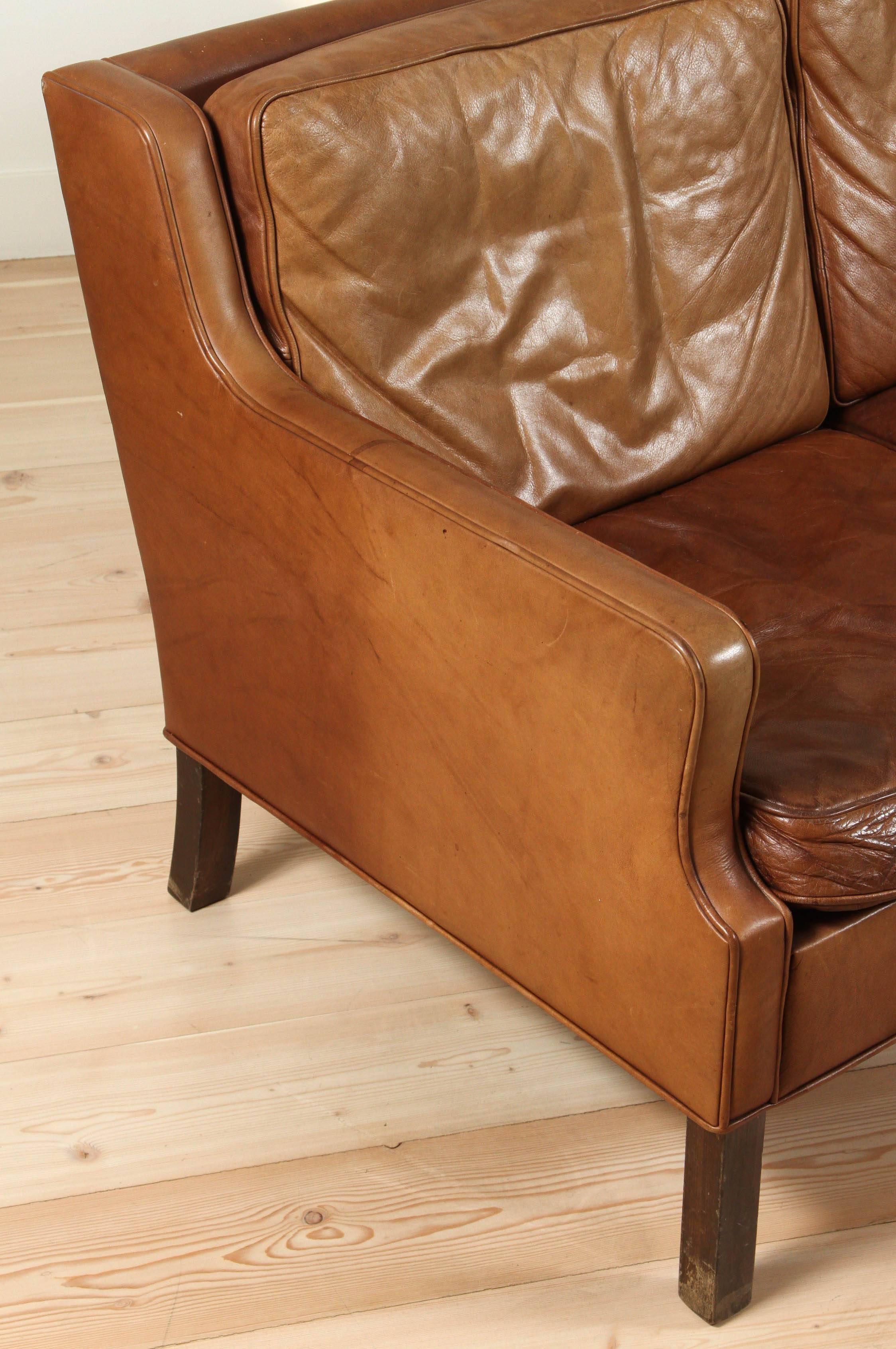 Saddle Leather Sofa by Børge Mogensen 1