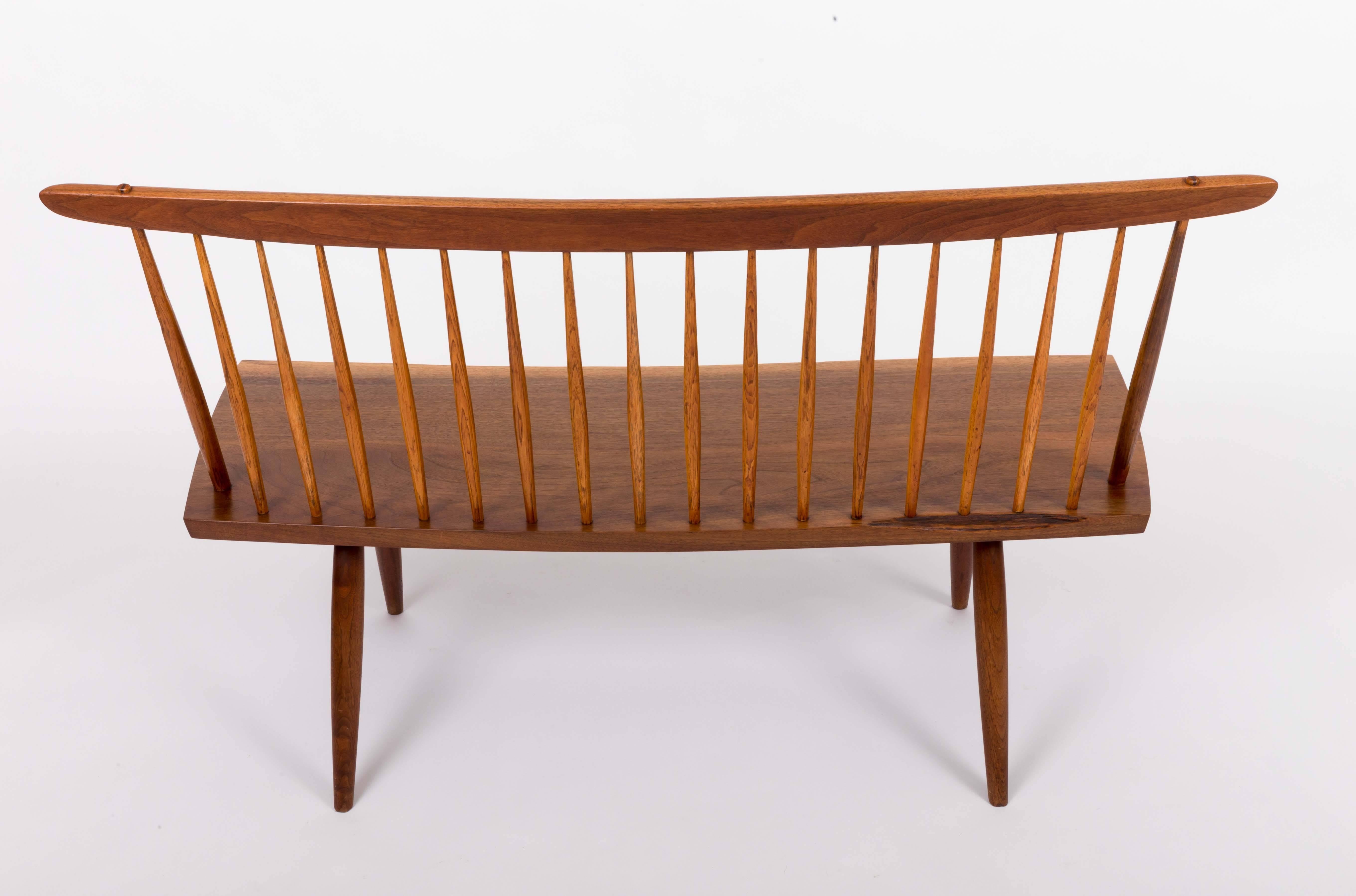 George Nakashima Walnut Bench In Excellent Condition For Sale In Sea Cliff, NY