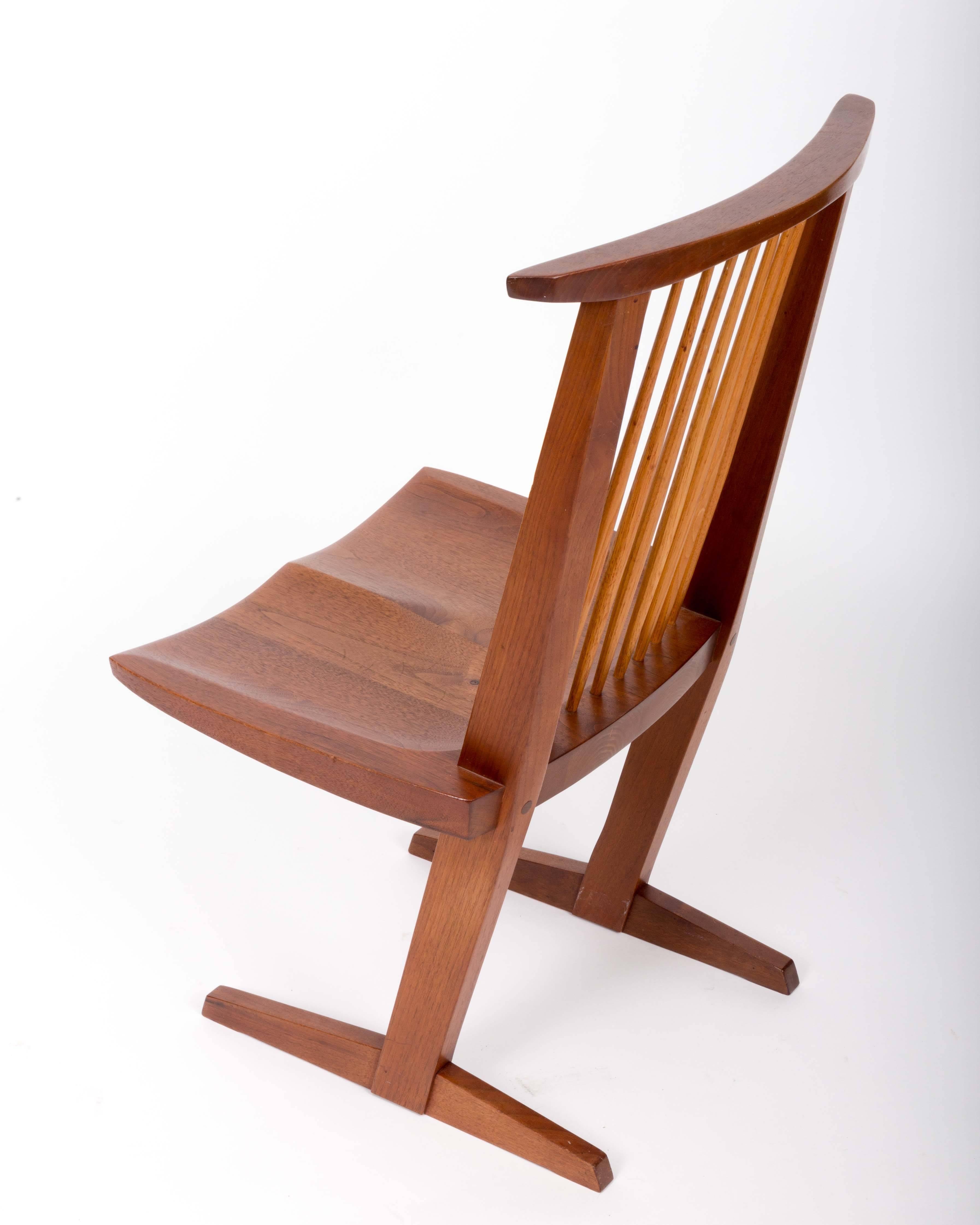 American Set of Six Walnut Conoid Chairs by George Nakashima For Sale