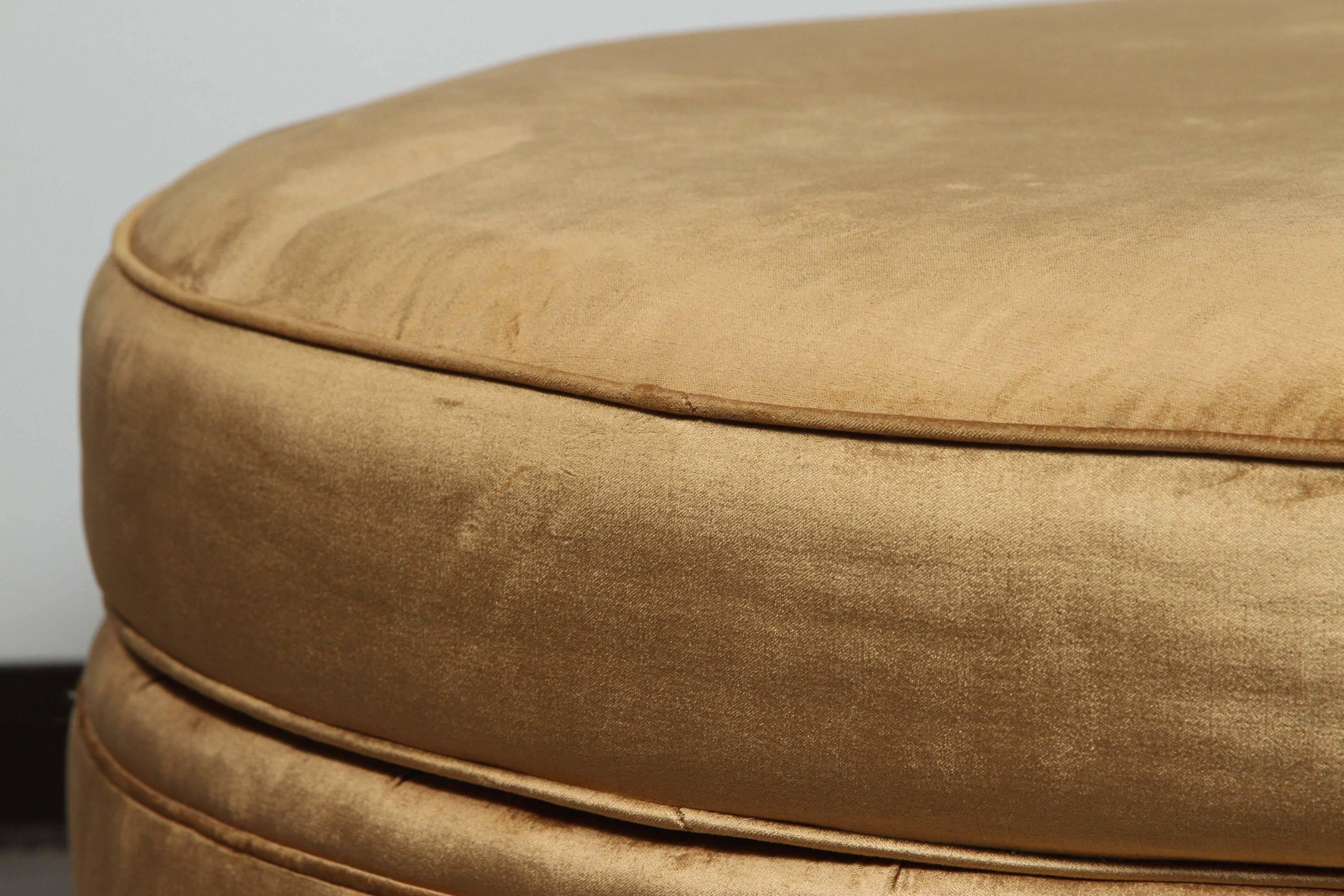 American Large Circular Upholstered Ottoman