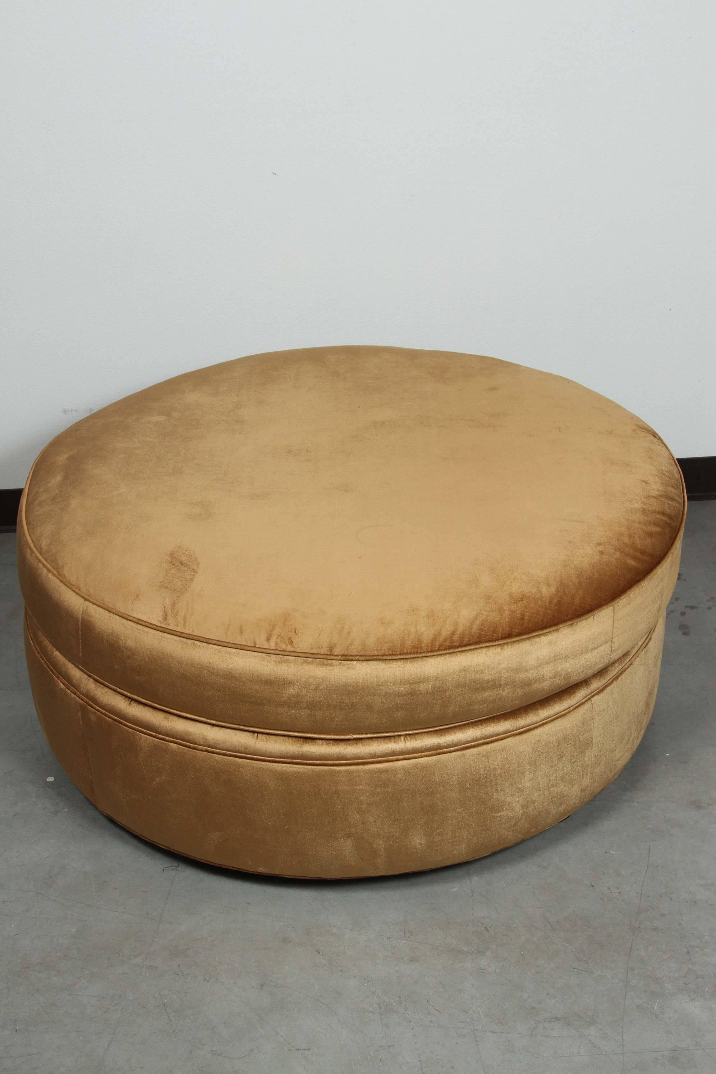 Large Circular Upholstered Ottoman 1