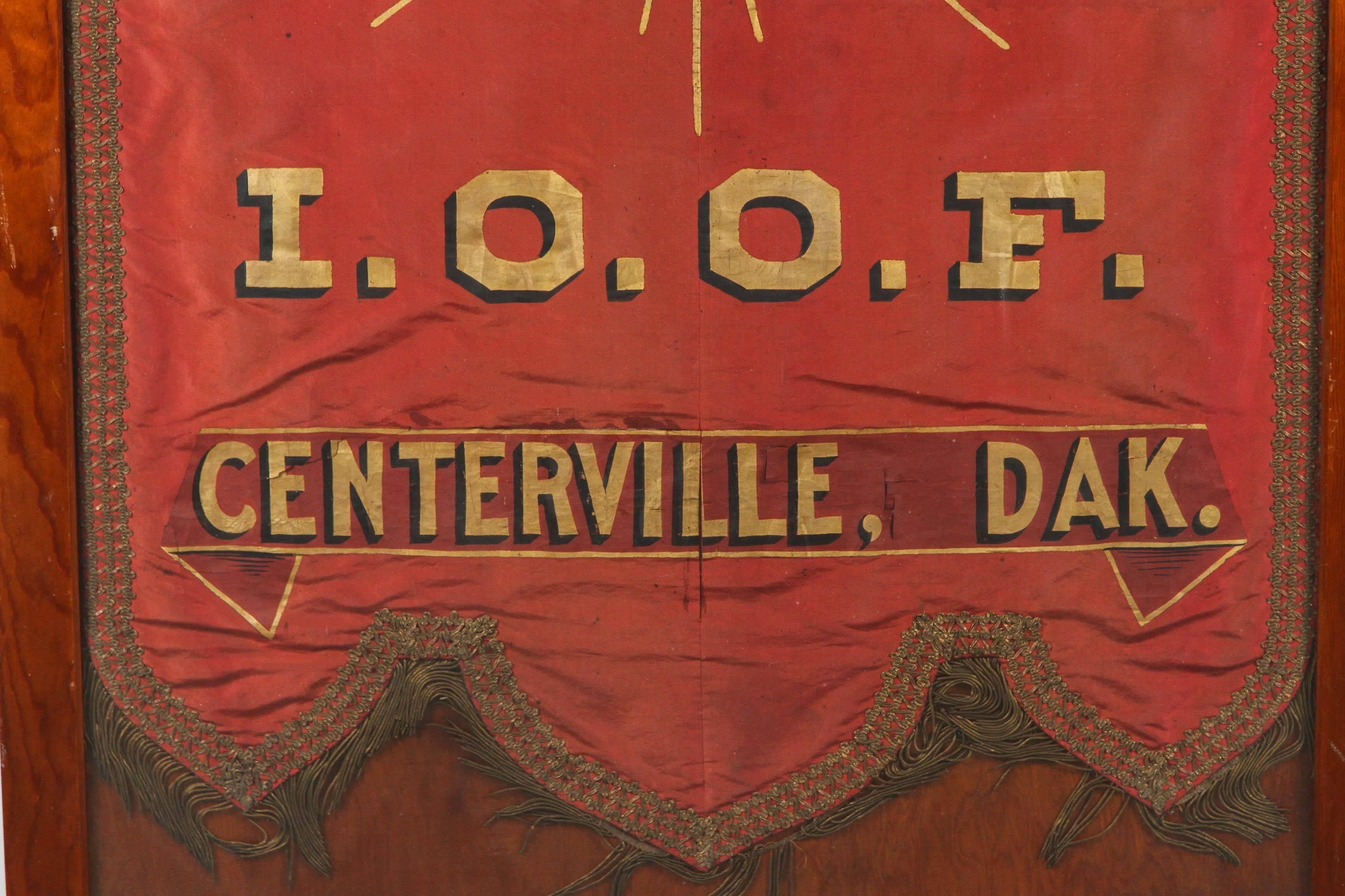 Américain Banner du Lodge Odd Fellows des années 1880 du Dakota  en vente