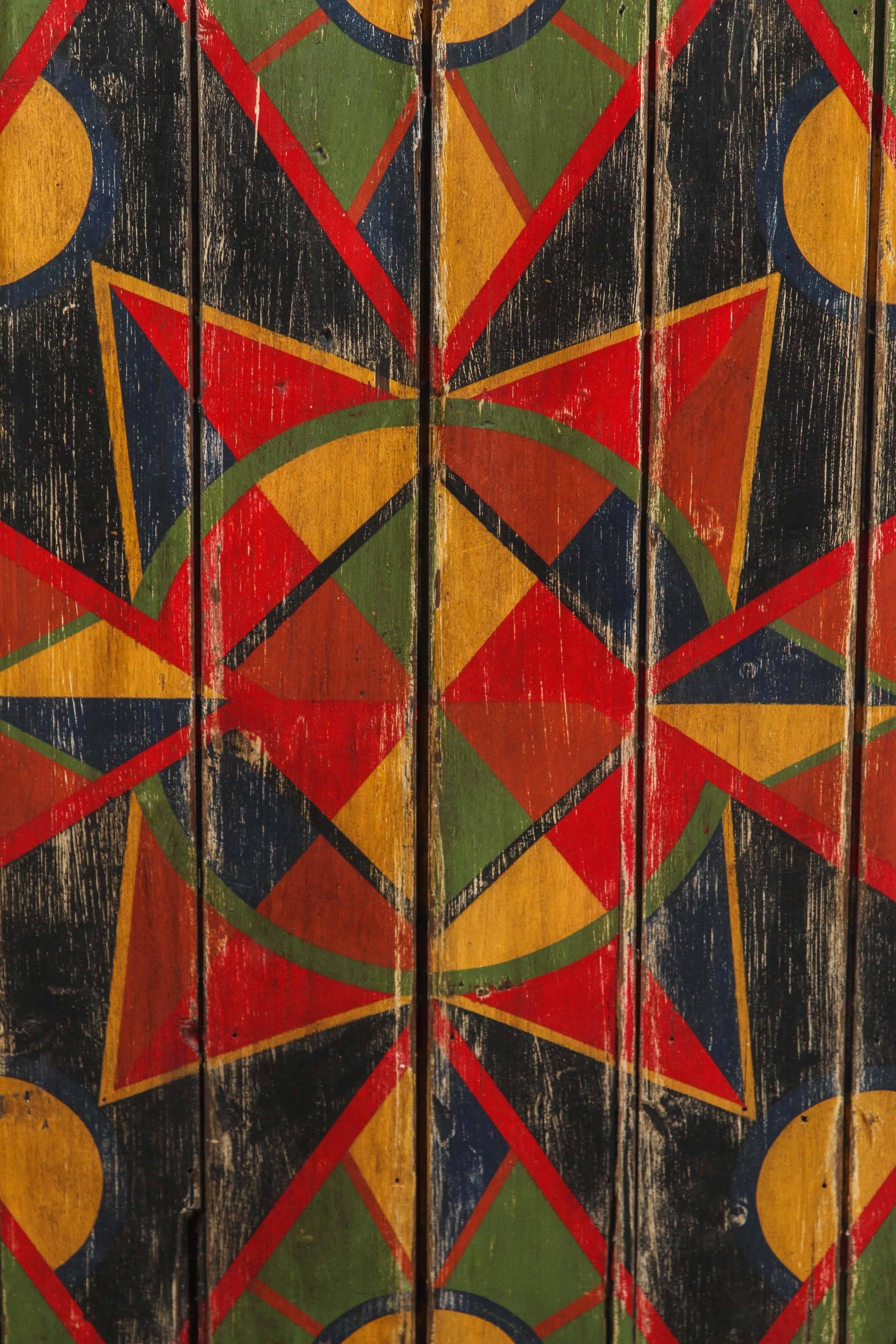 20ième siècle Planche peinte géométrique abstraite et abstraite anonyme en vente