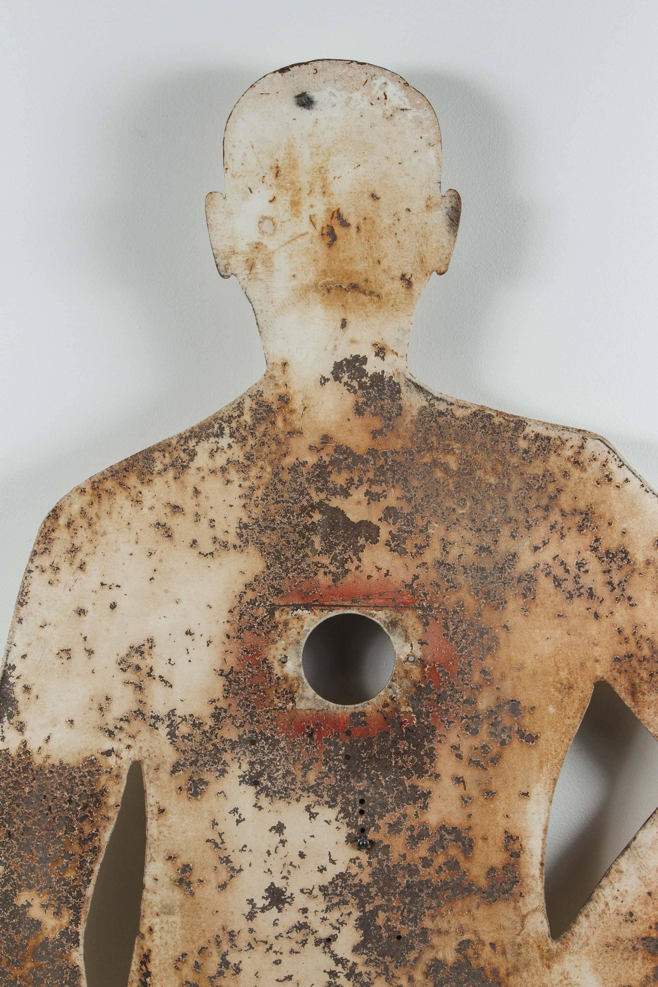 Mid-20th Century 1950s Human Form Two Sided Heavy Sheet Iron Shooting Target