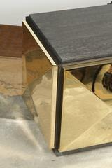 Paul Marra Brass Tile Cocktail Table