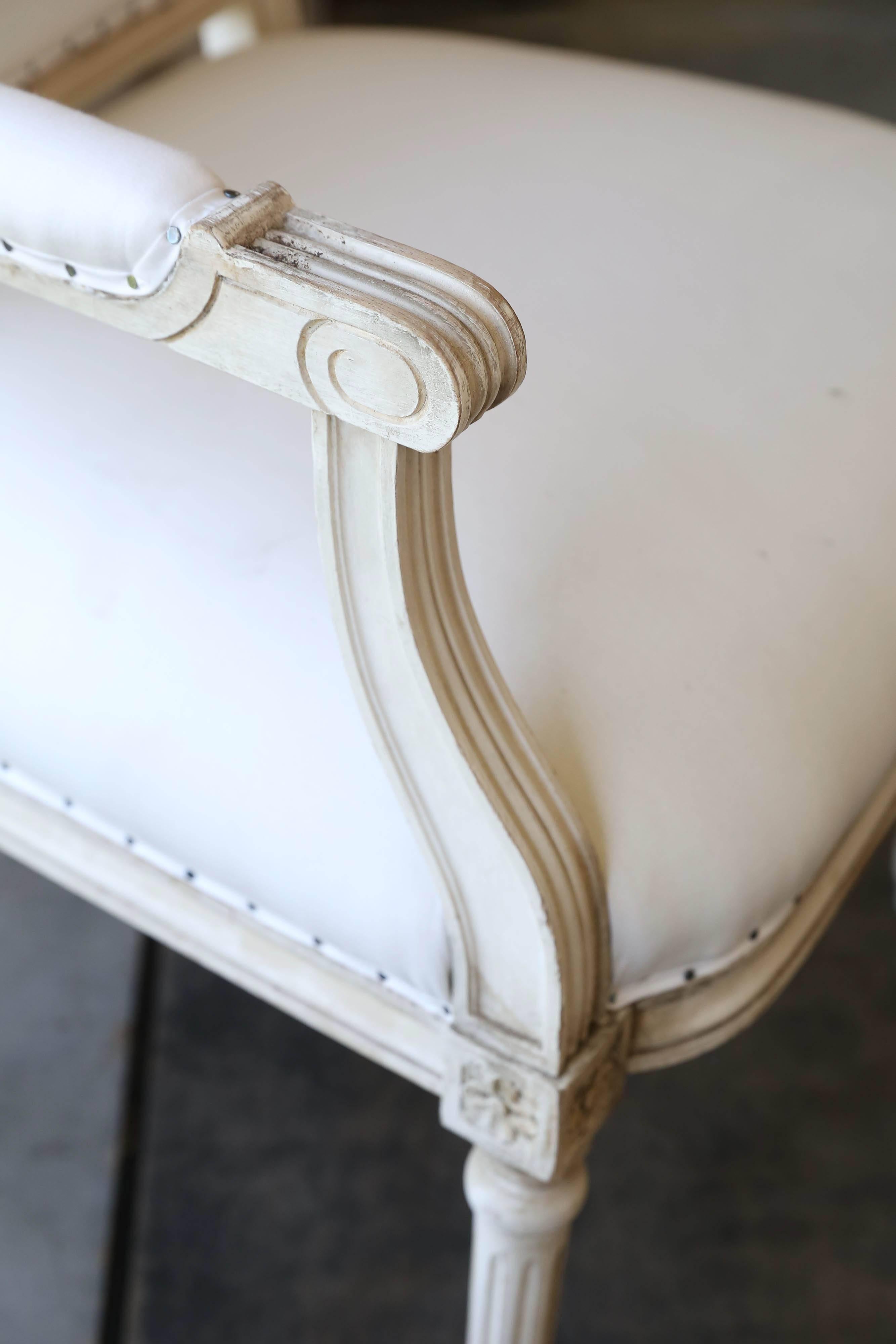 French Louis XVI Style Original Painted Armchairs, circa 1920s In Good Condition In Houston, TX