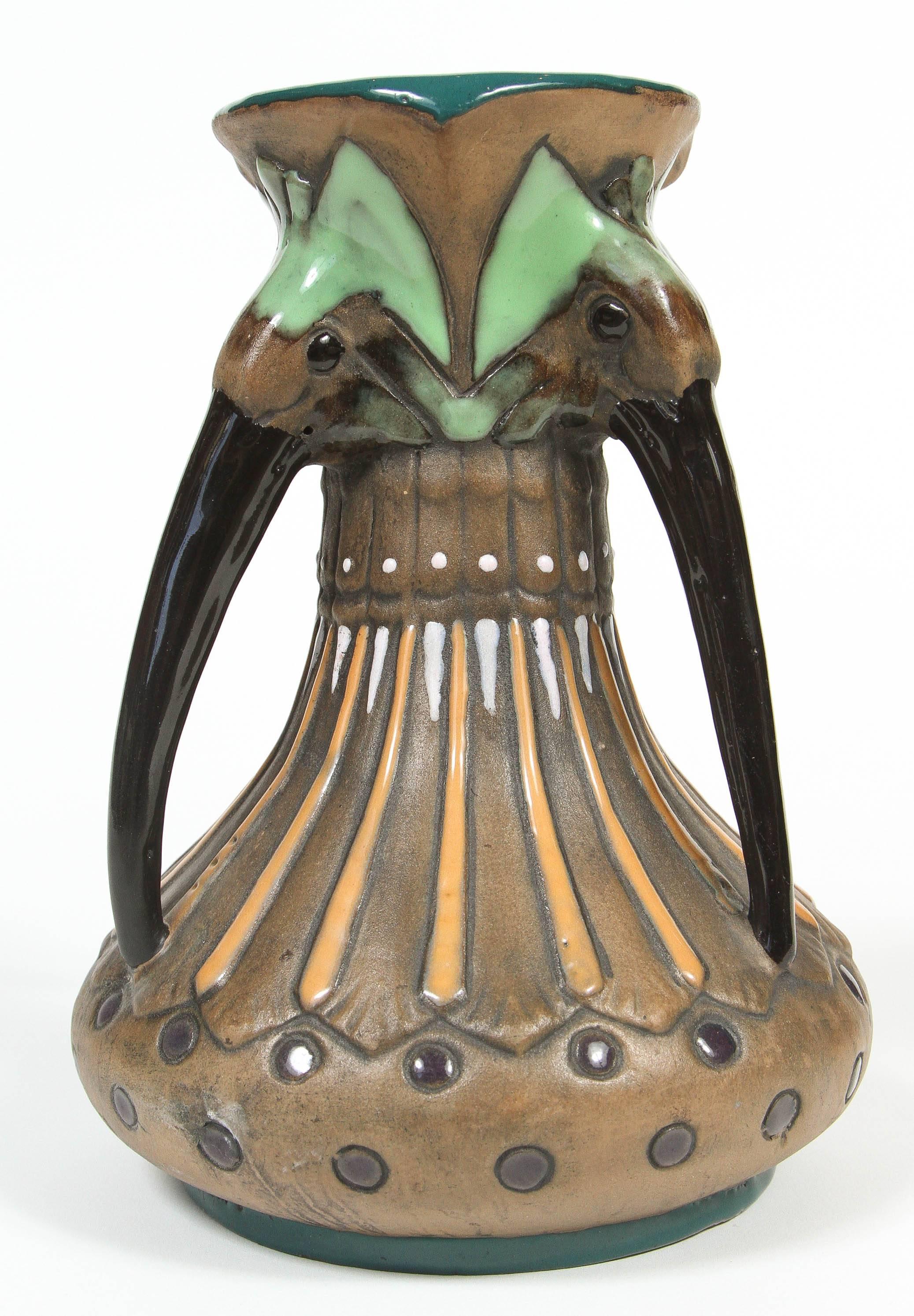 Antique Amphora Pottery Art Nouveau Vase 2