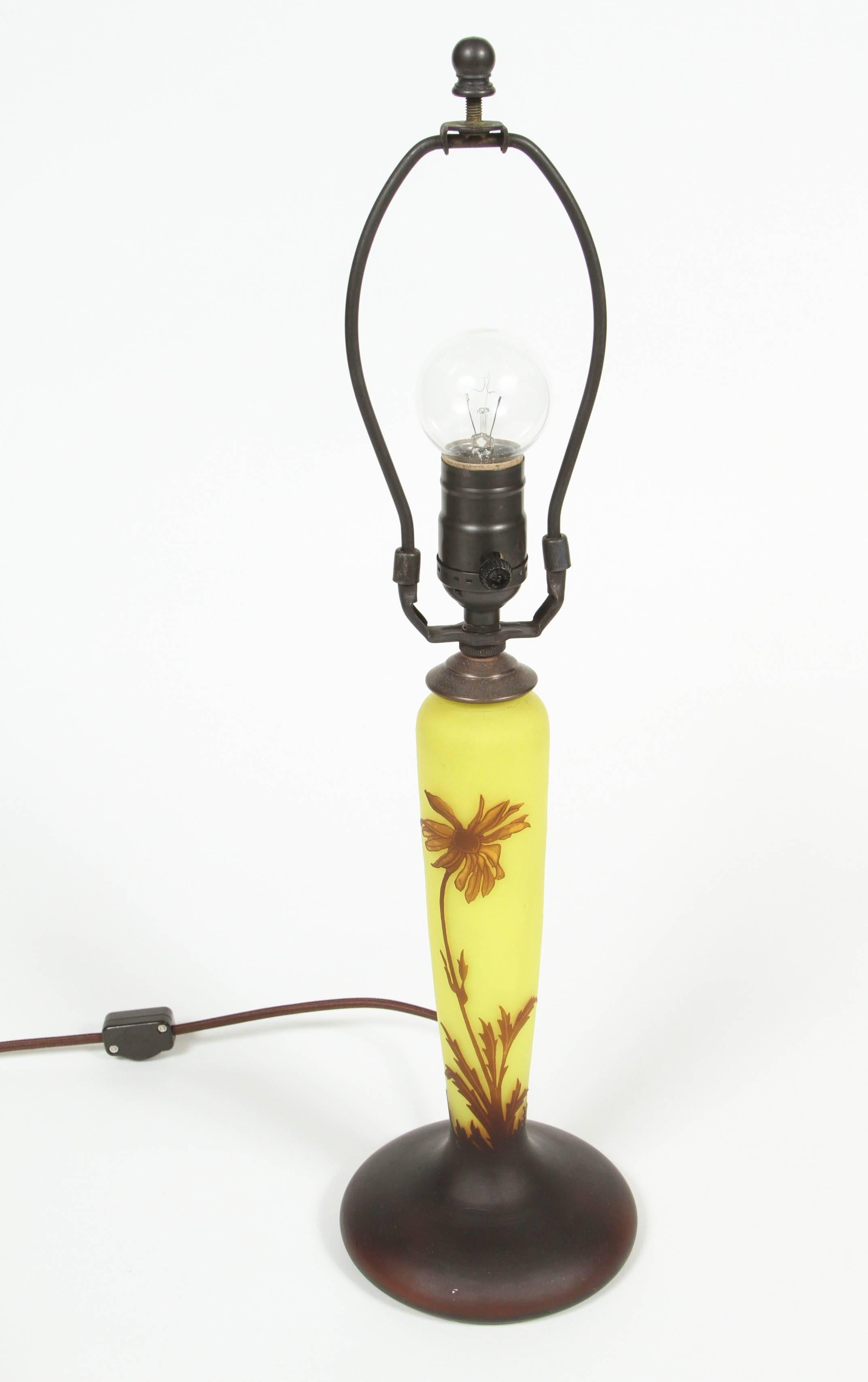 19th Century Antique Cameo Glass Lamp