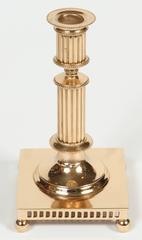 Pair of Antique Brass Candlesticks from Poland