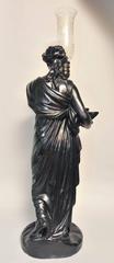 Regency Black Painted Plaster Figure of a Muse by Humphrey Hopper