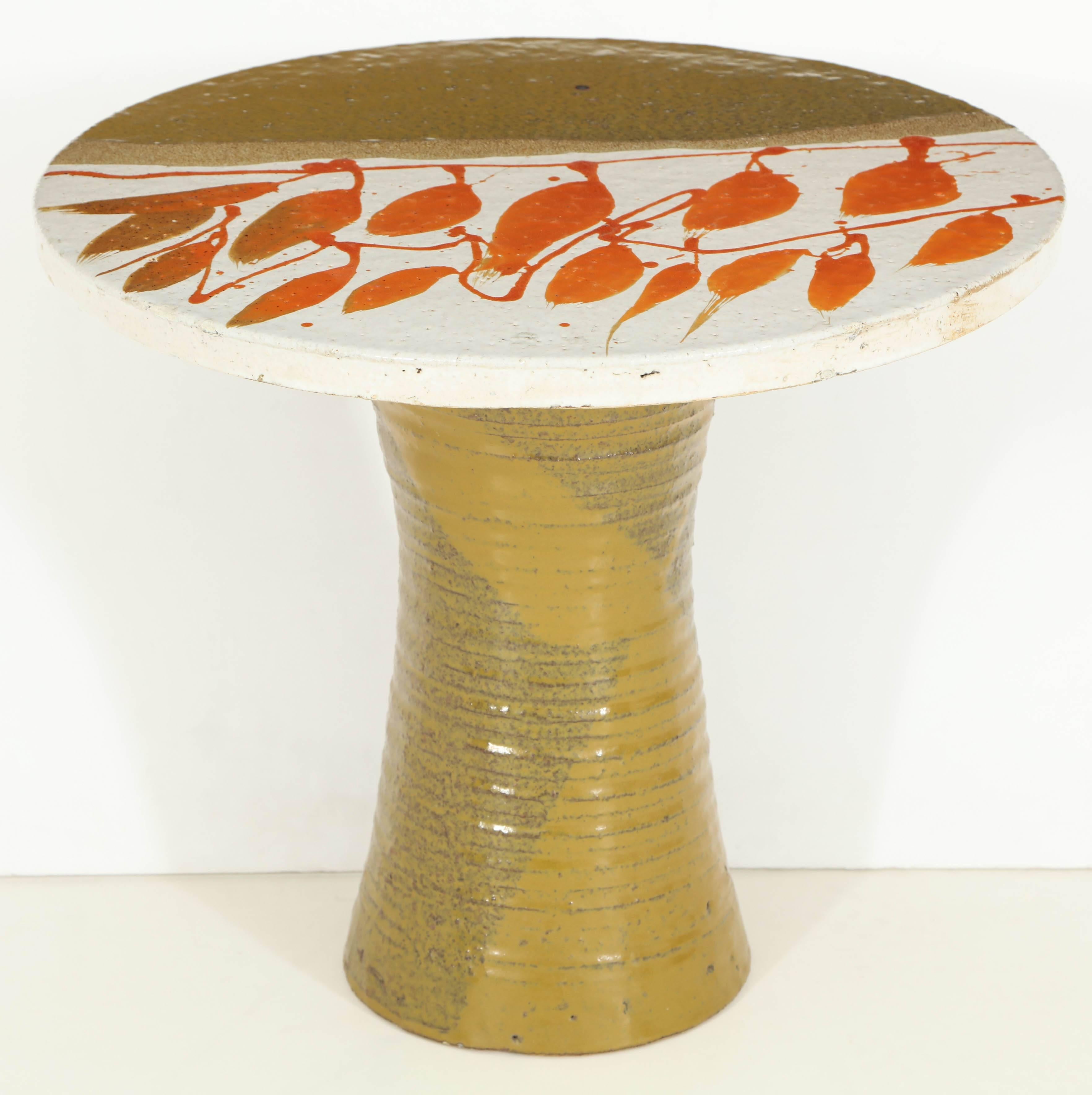 American Graphic 1970s Art Pottery Cocktail Table