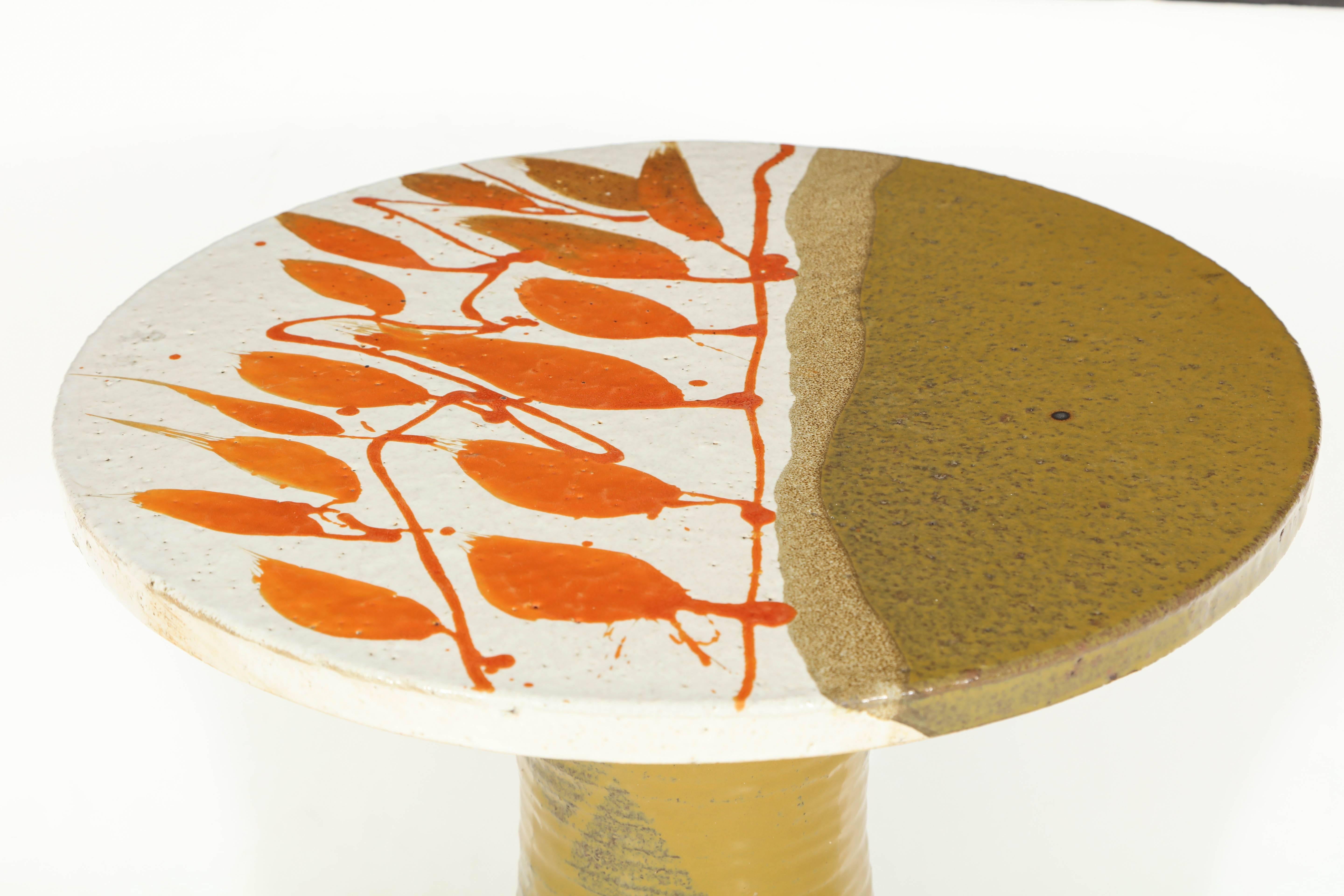 Graphic 1970s Art Pottery Cocktail Table 2