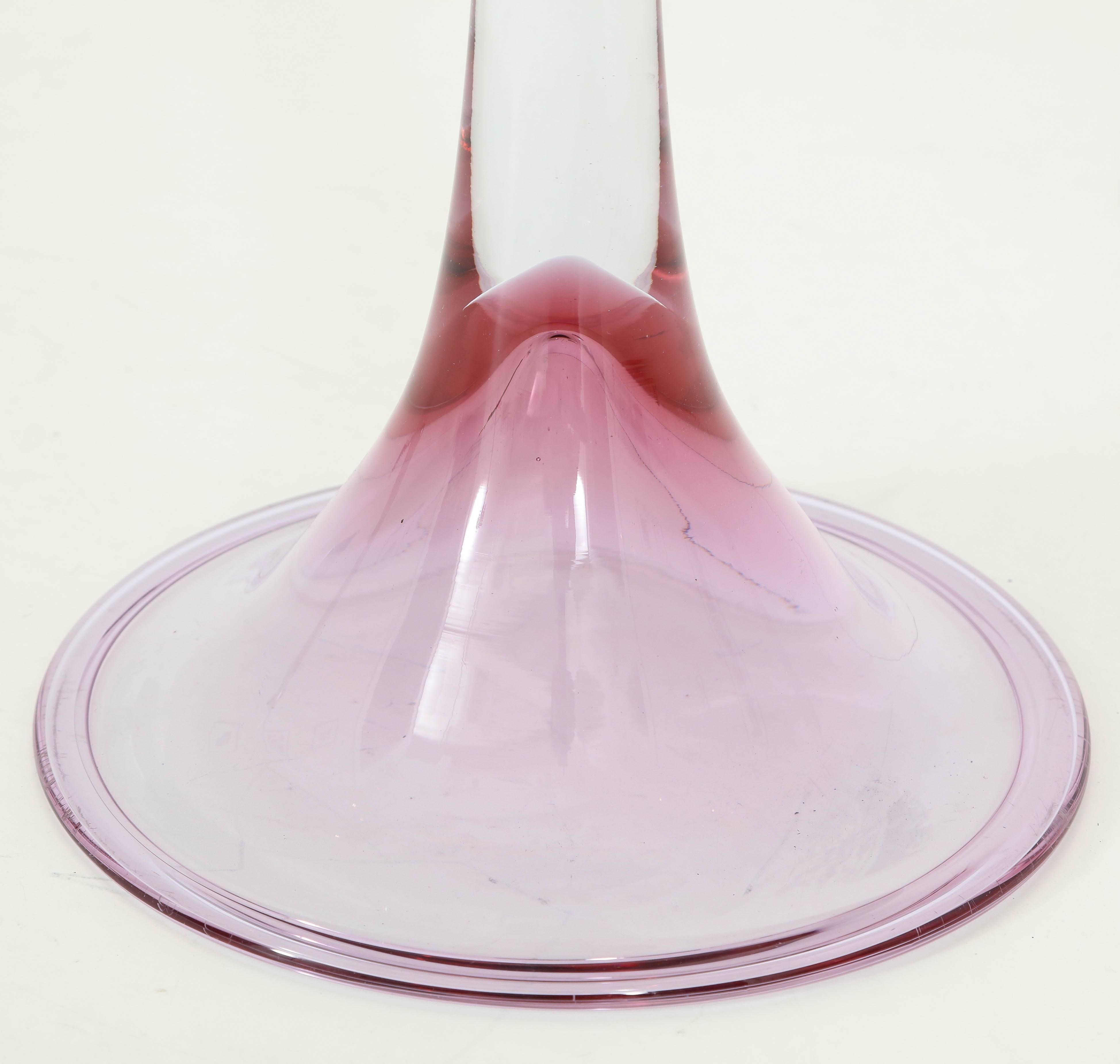 Danish Royal Copenhagen Orchid/Clear Glass Lamps