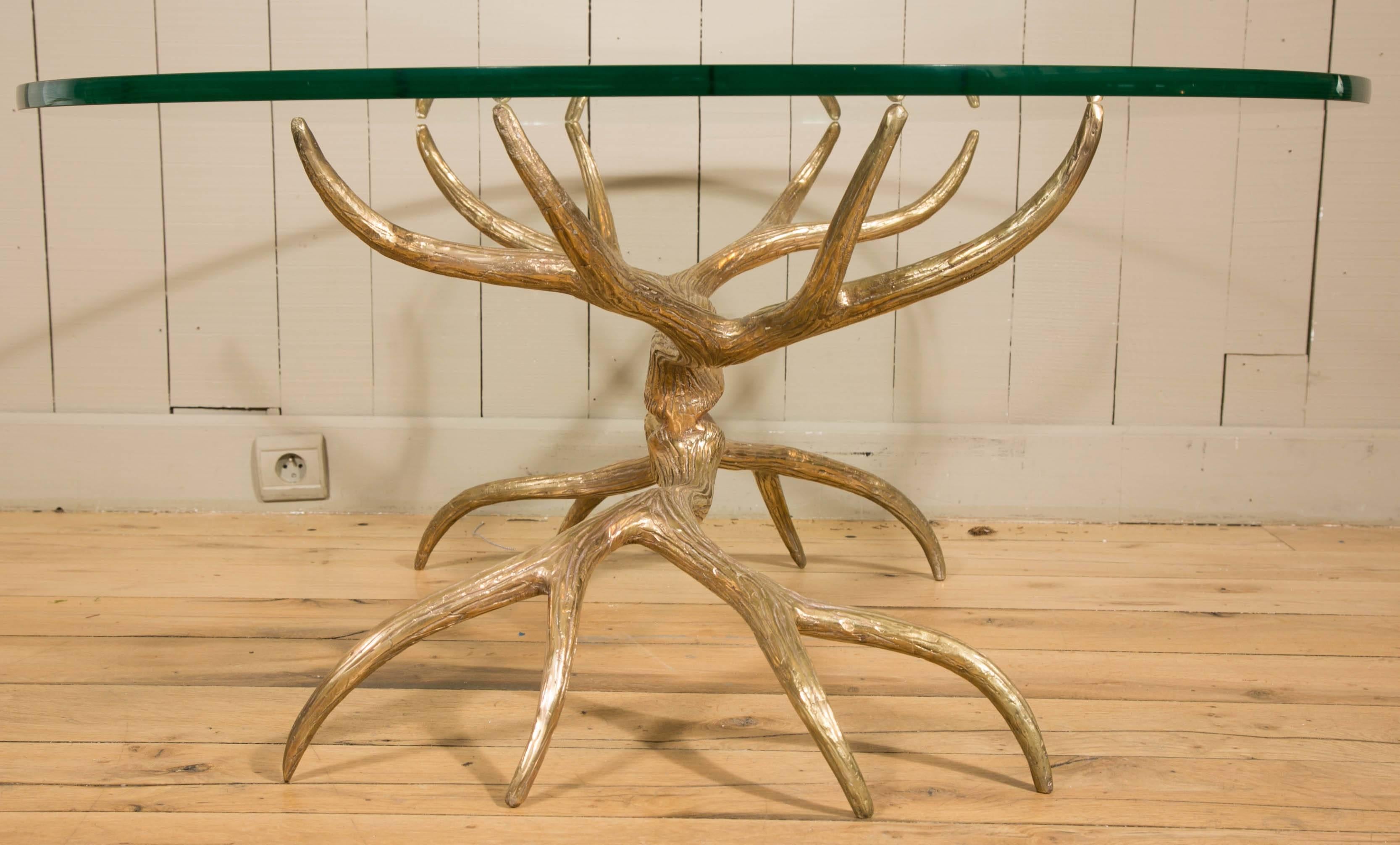 Late 20th Century Antlers Coffee Table in Gilt Bronze in the Style of Arthur Court, circa 1970