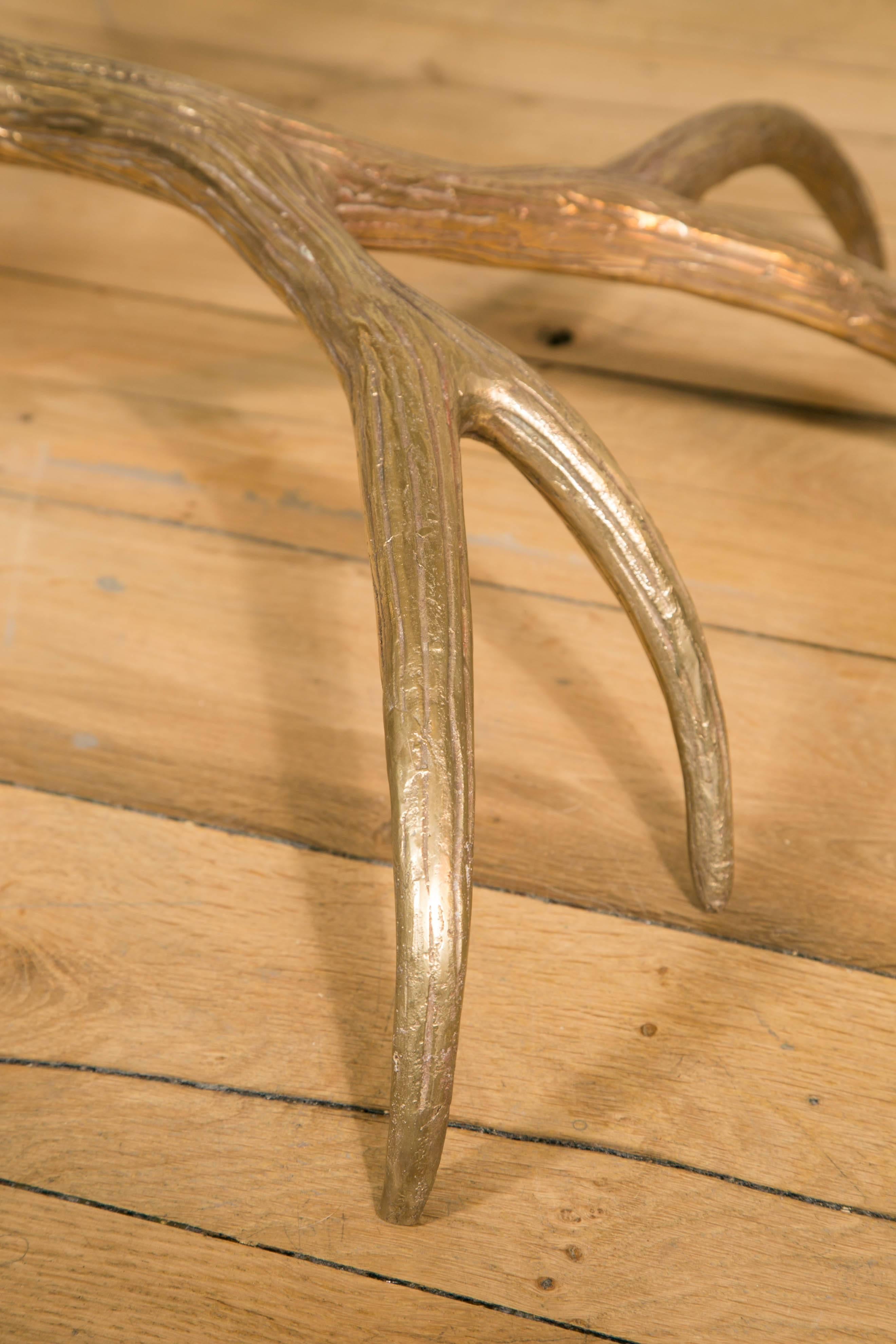 Antlers Coffee Table in Gilt Bronze in the Style of Arthur Court, circa 1970 1