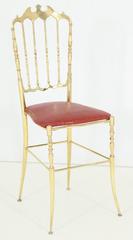 Brass Chiavari Chair with Woven Leather Seat