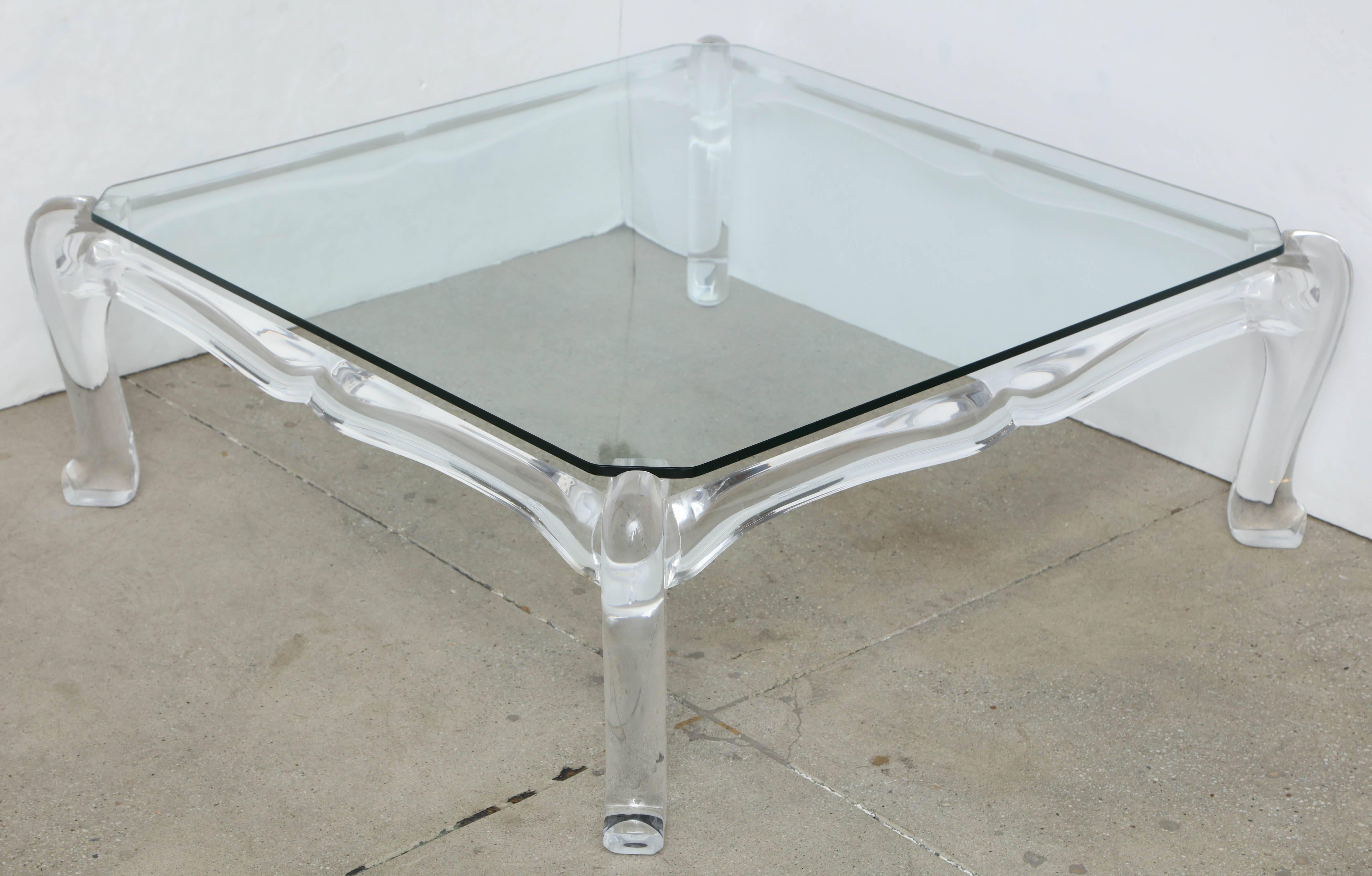 Late 20th Century Carved Lucite Cocktail Table