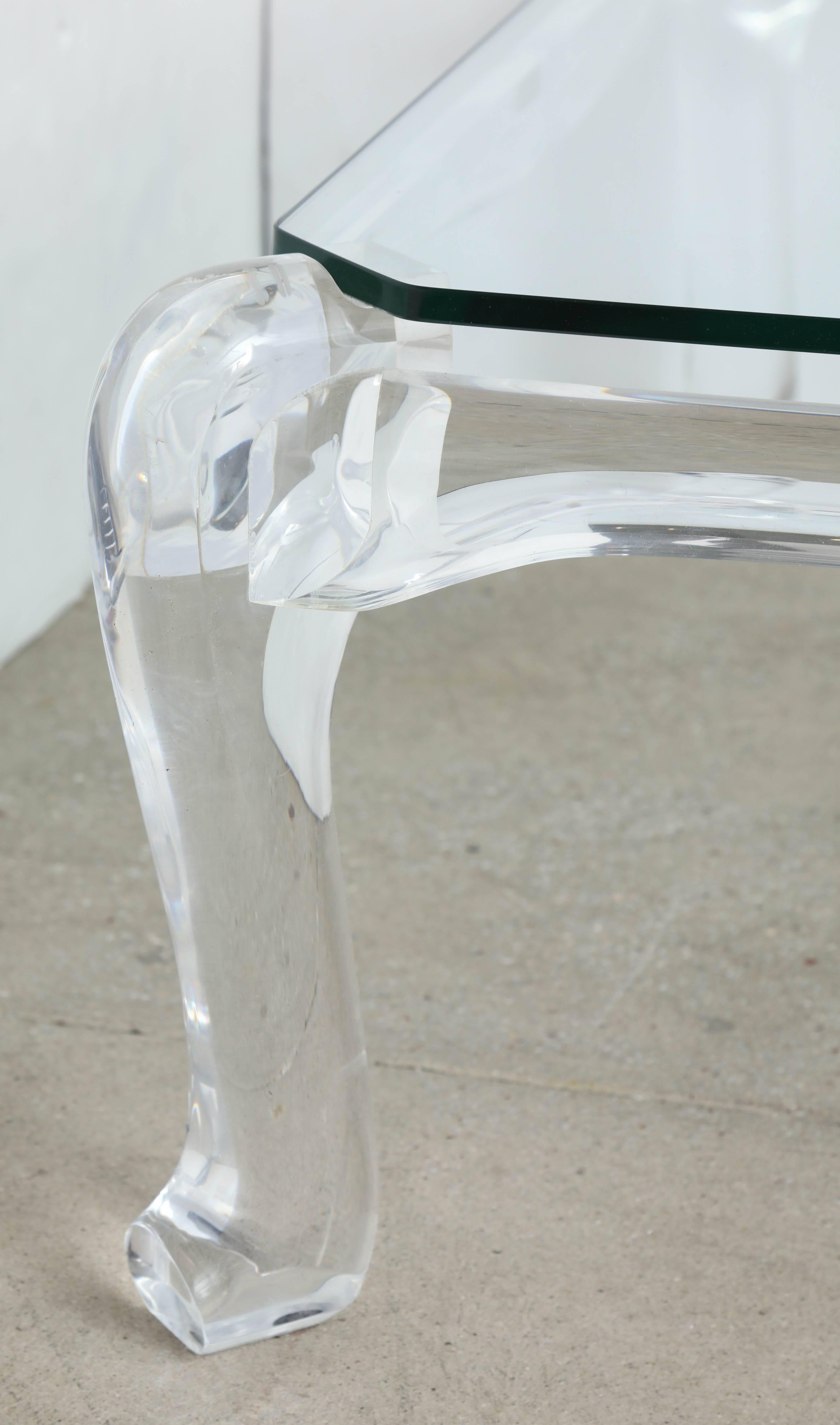 Carved Lucite Cocktail Table 1