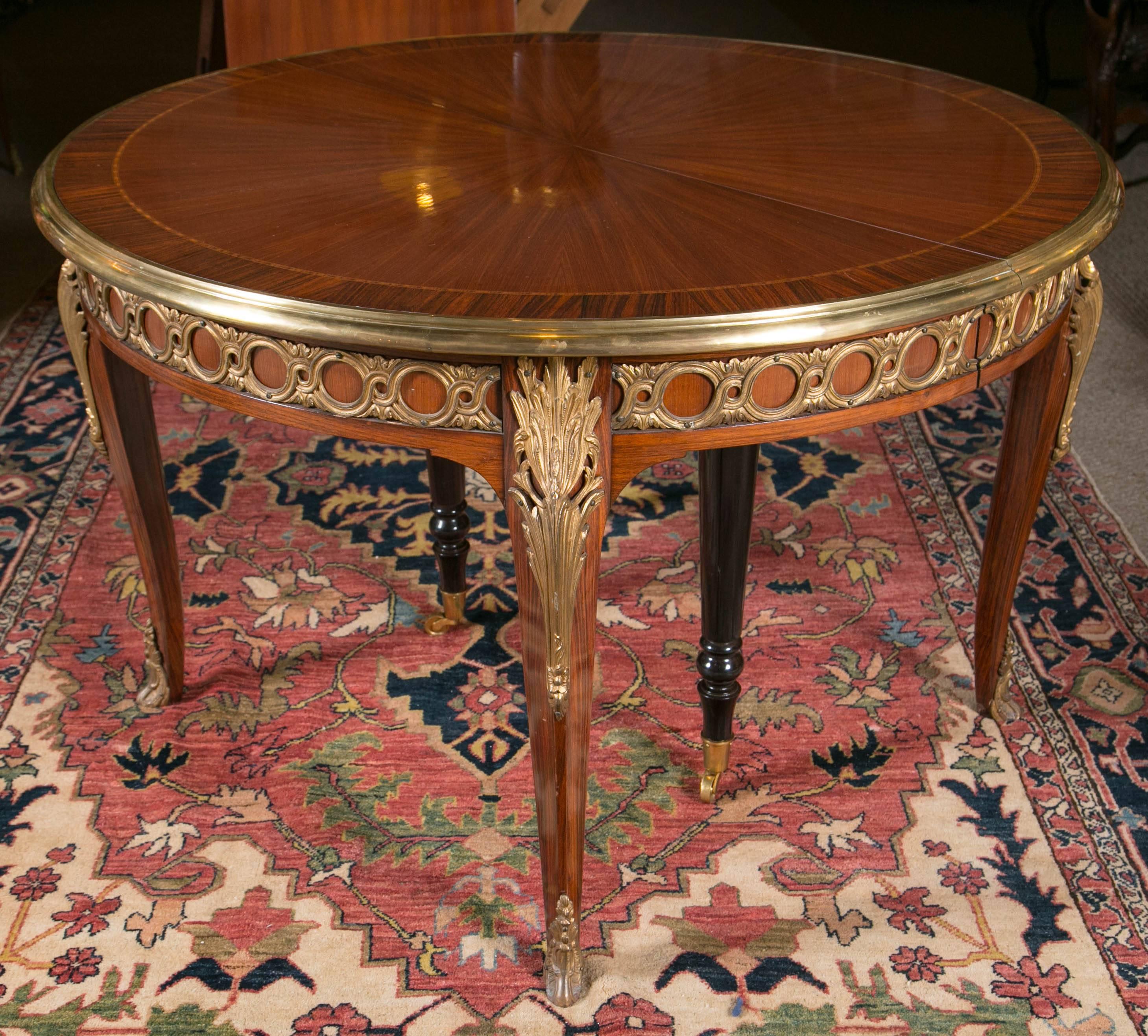 Mid-20th Century Louis XV Style Bronze-Mounted Dining Table in the Manner of Francois Linke