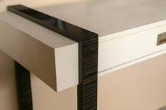 Mesa consola blanca antigua de imitación de cocodrilo y macassar de Jonathan Charles