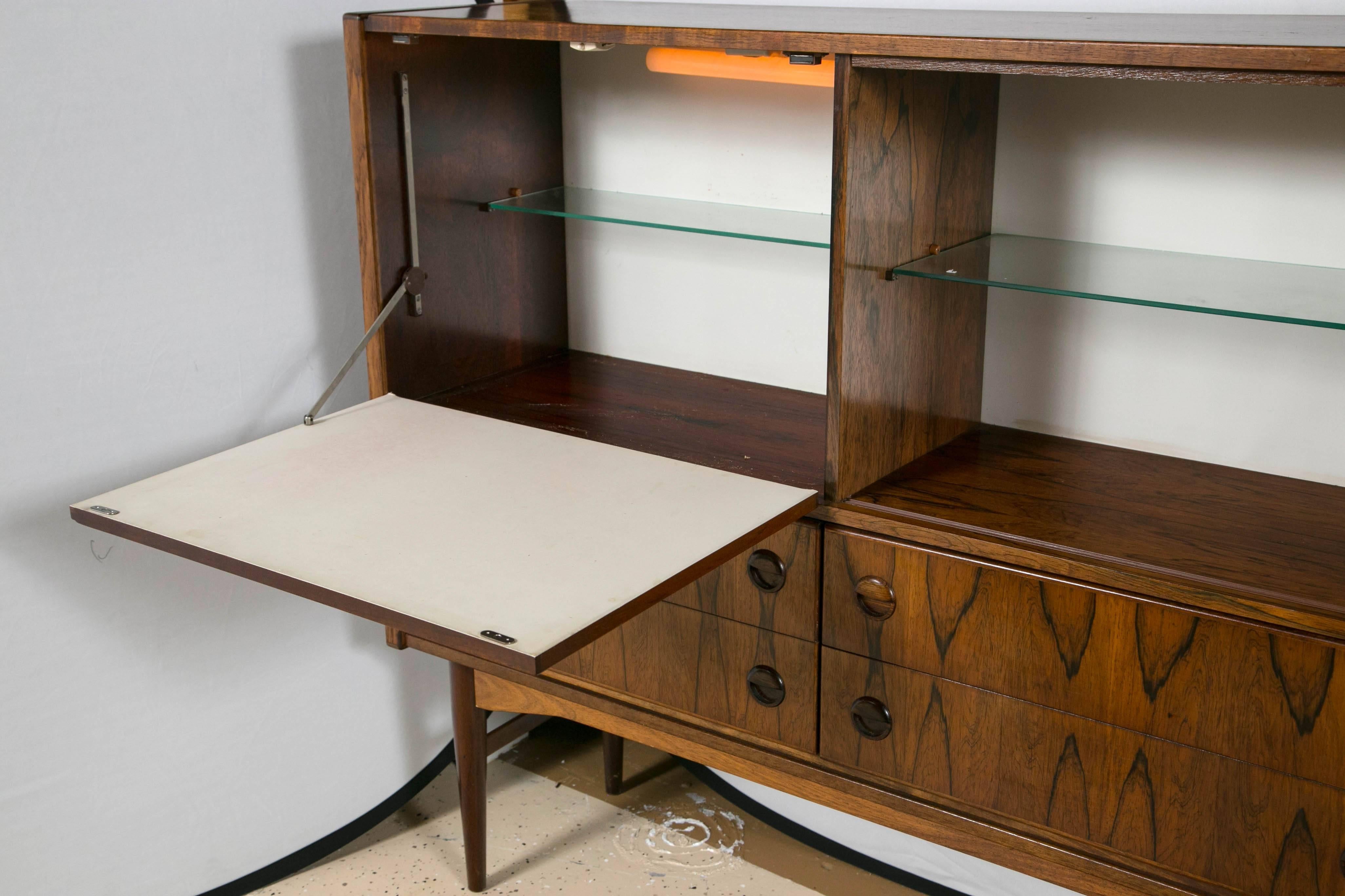 Scandinavian Mid-Century Modern Rosewood Bar Cabinet 2