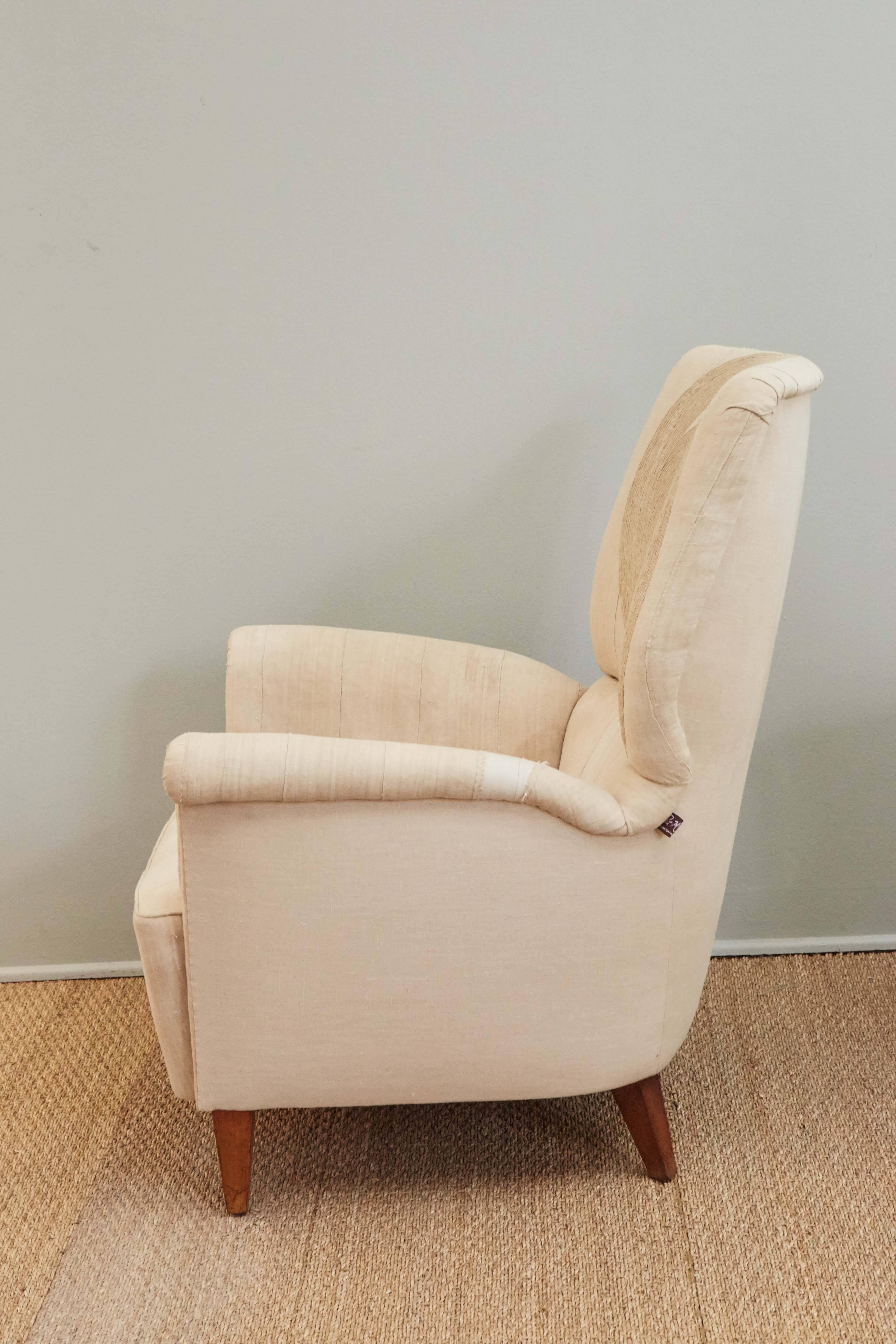  Italian Chairs with Vintage African Fabric Upholstery In Good Condition In Los Angeles, CA