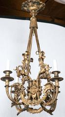 Gilt Bronze Four-Light Neoclassical Chandelier