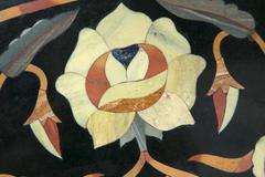 Black Marble Ground Pietra Dura Tabletop