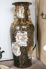 Impressive Pair of Beautiful Mirror Black Floor Vases