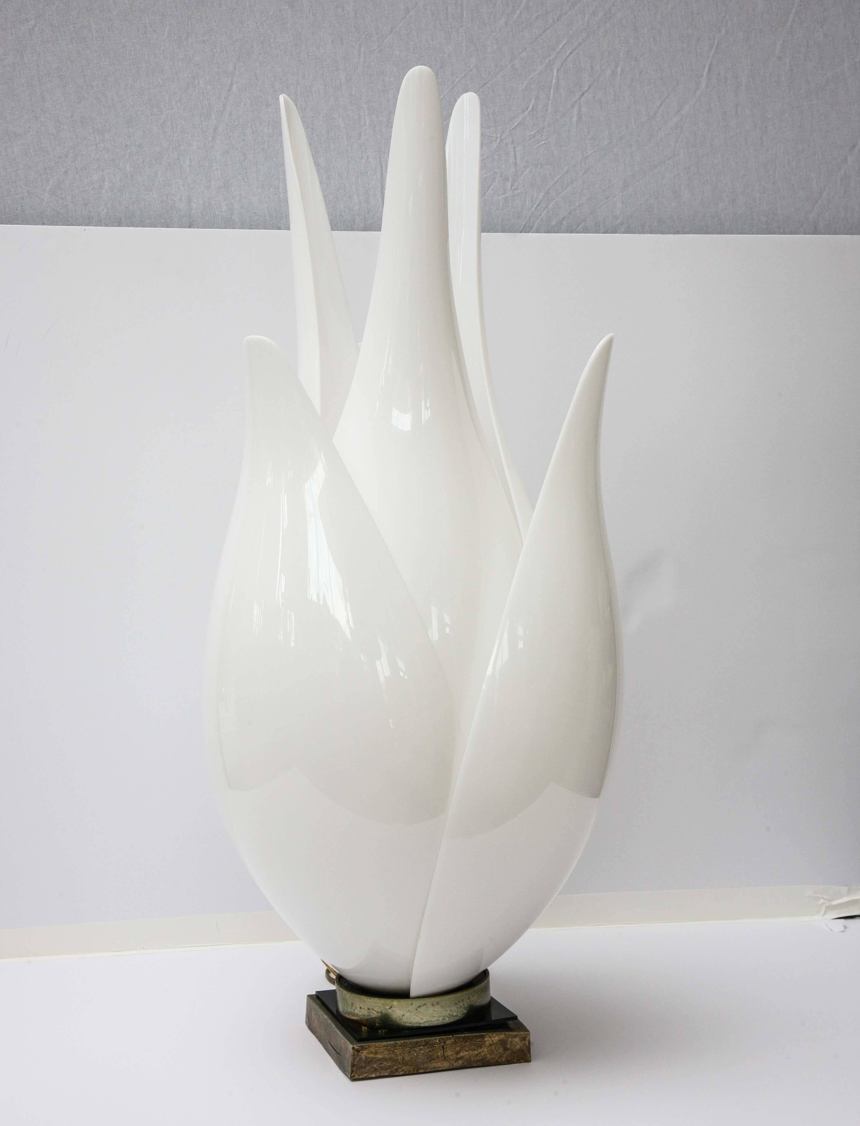 Oversized rougher floriform Tulip lamp from the early 1970s, Canada.