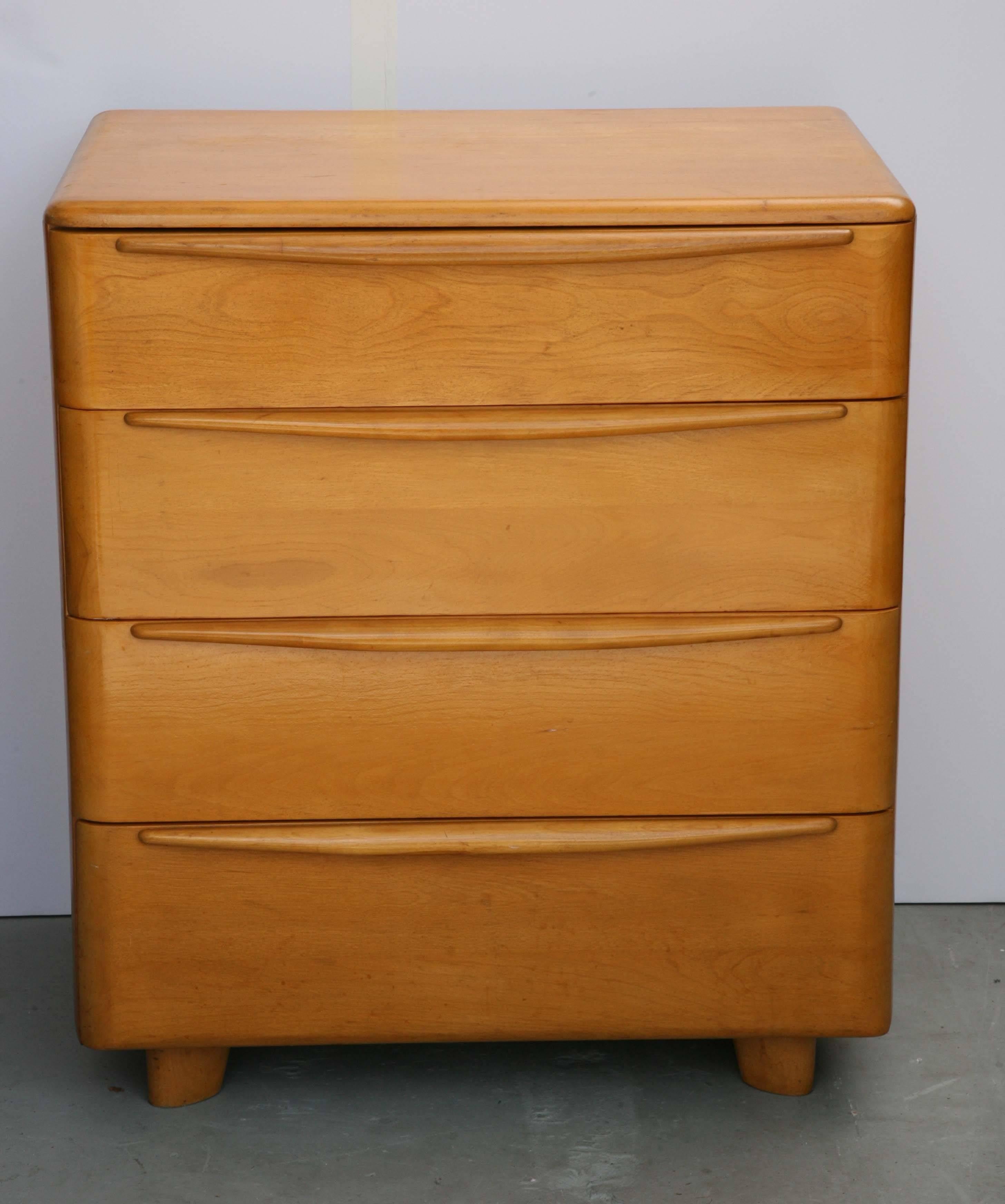 Newly restored Heywood-Wakefield short chest of drawers. This piece has been totally restored since the photos were taken. Can provide new photos on request.