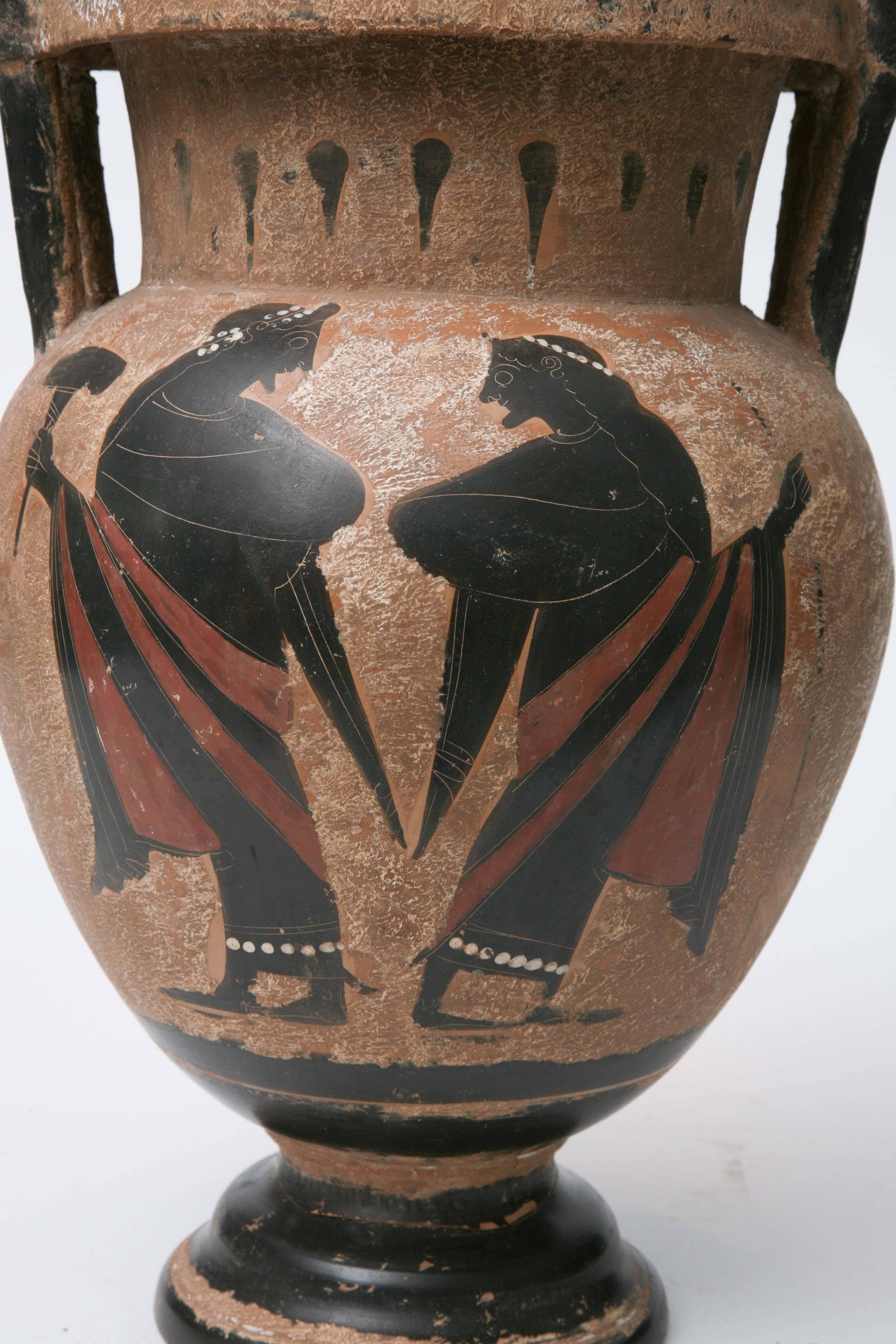Classical Greek Black Figure Style Column Krater, late 19th century 1