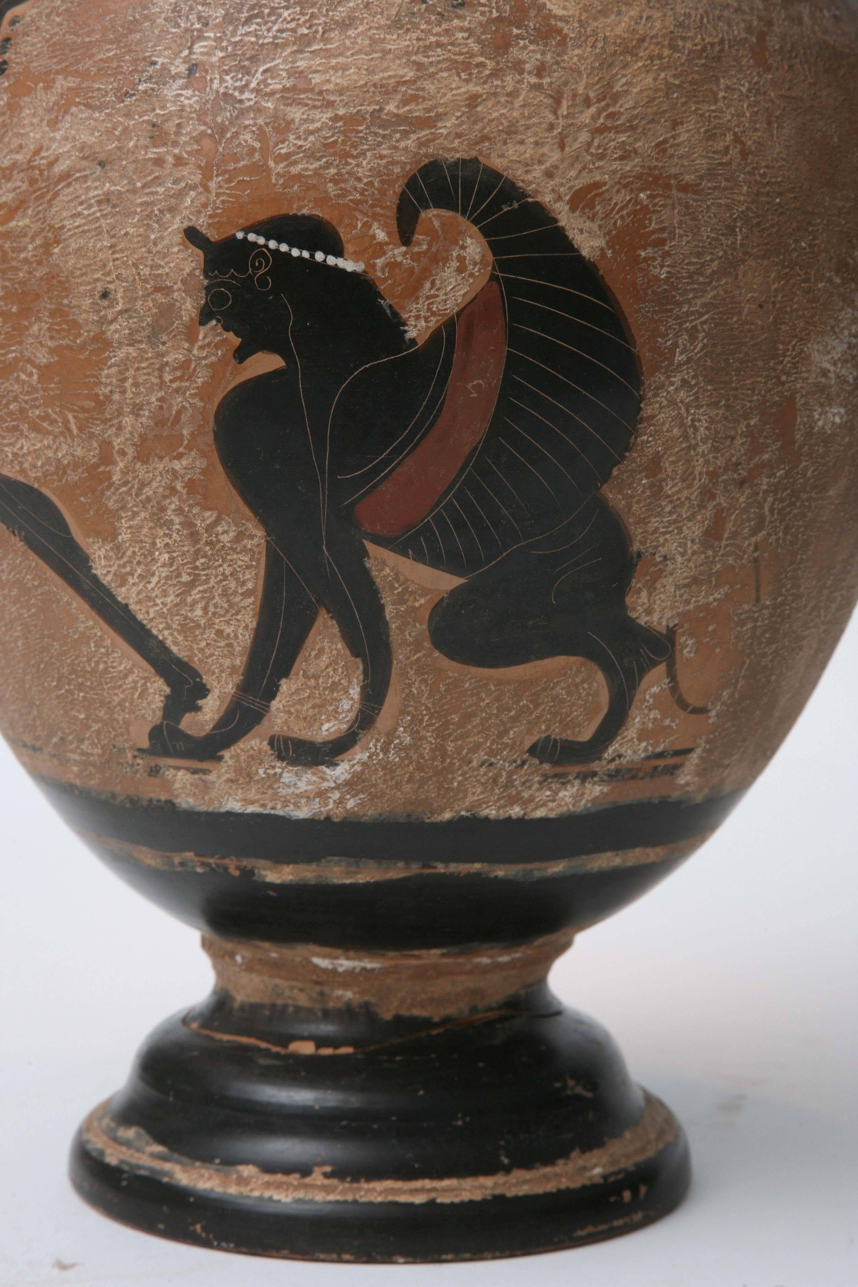 Classical Greek Black Figure Style Column Krater, late 19th century 3