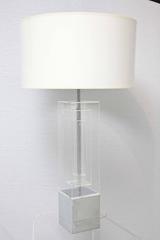 Collection Mid-Century Modern Laurel Tempestino Lucite Chrome Brass Table Lamps