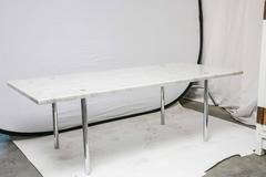 Estelle & Erwine Laverne Marble / Chrome International Style Modern Coffee Table