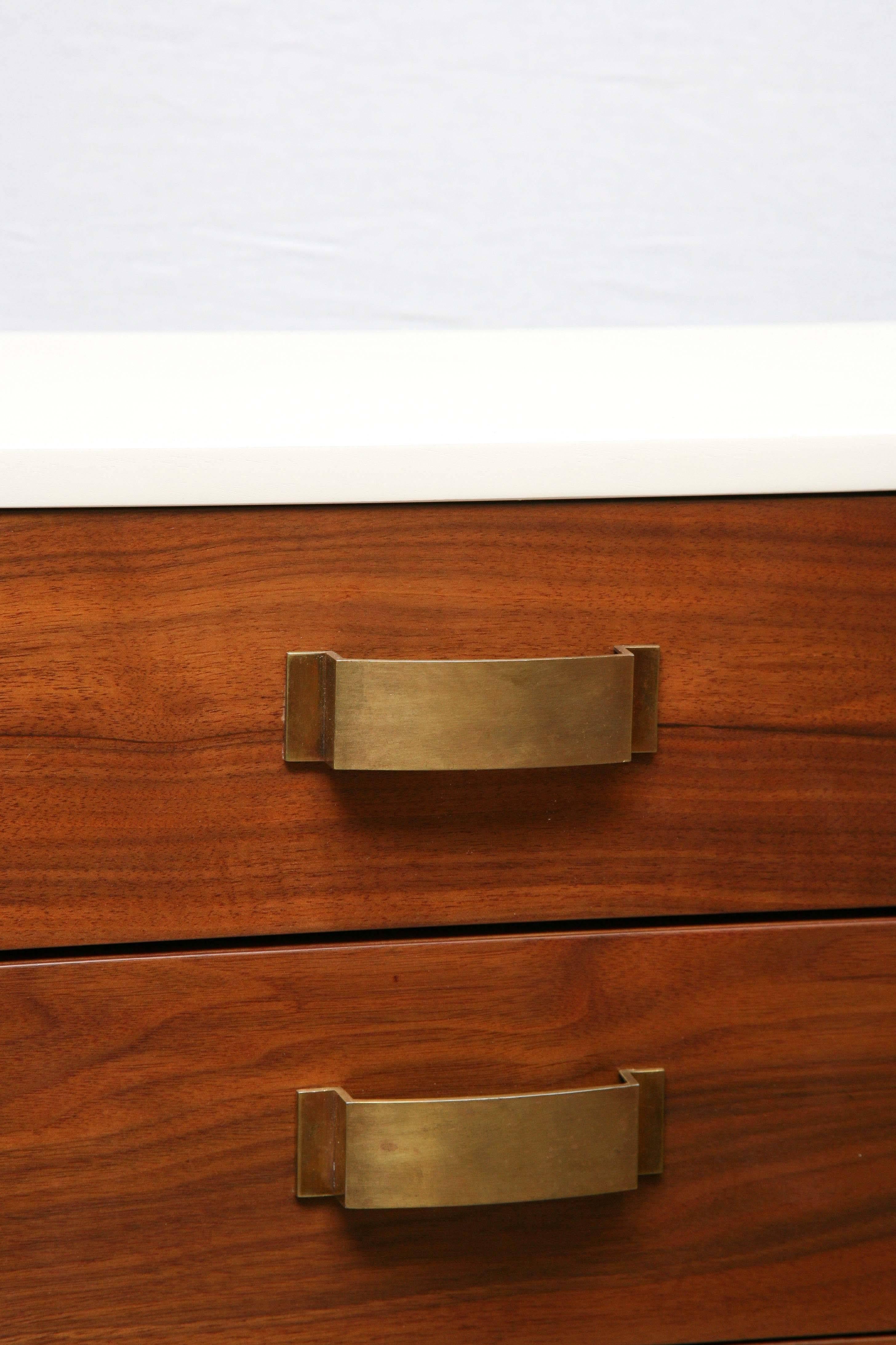 Pair of Mid-Century Modern Two-Tone Wood Cabinets Commodes Nightstands 2