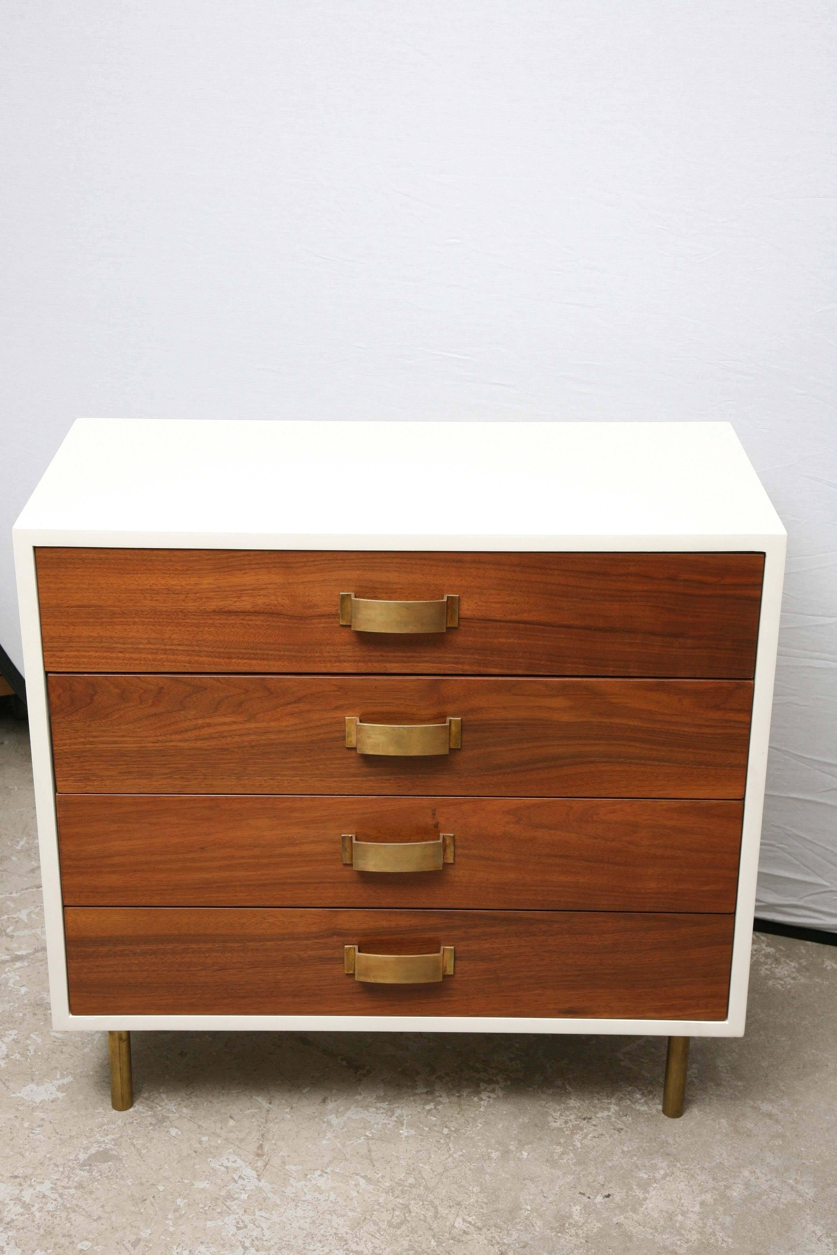 Pair of Mid-Century Modern Two-Tone Wood Cabinets Commodes Nightstands 3