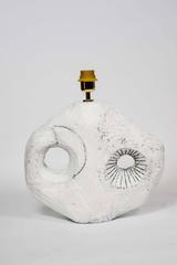 White Plaster Pair of Lamps