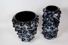 Superbe vase bleu métallisé Fabiano Amadi