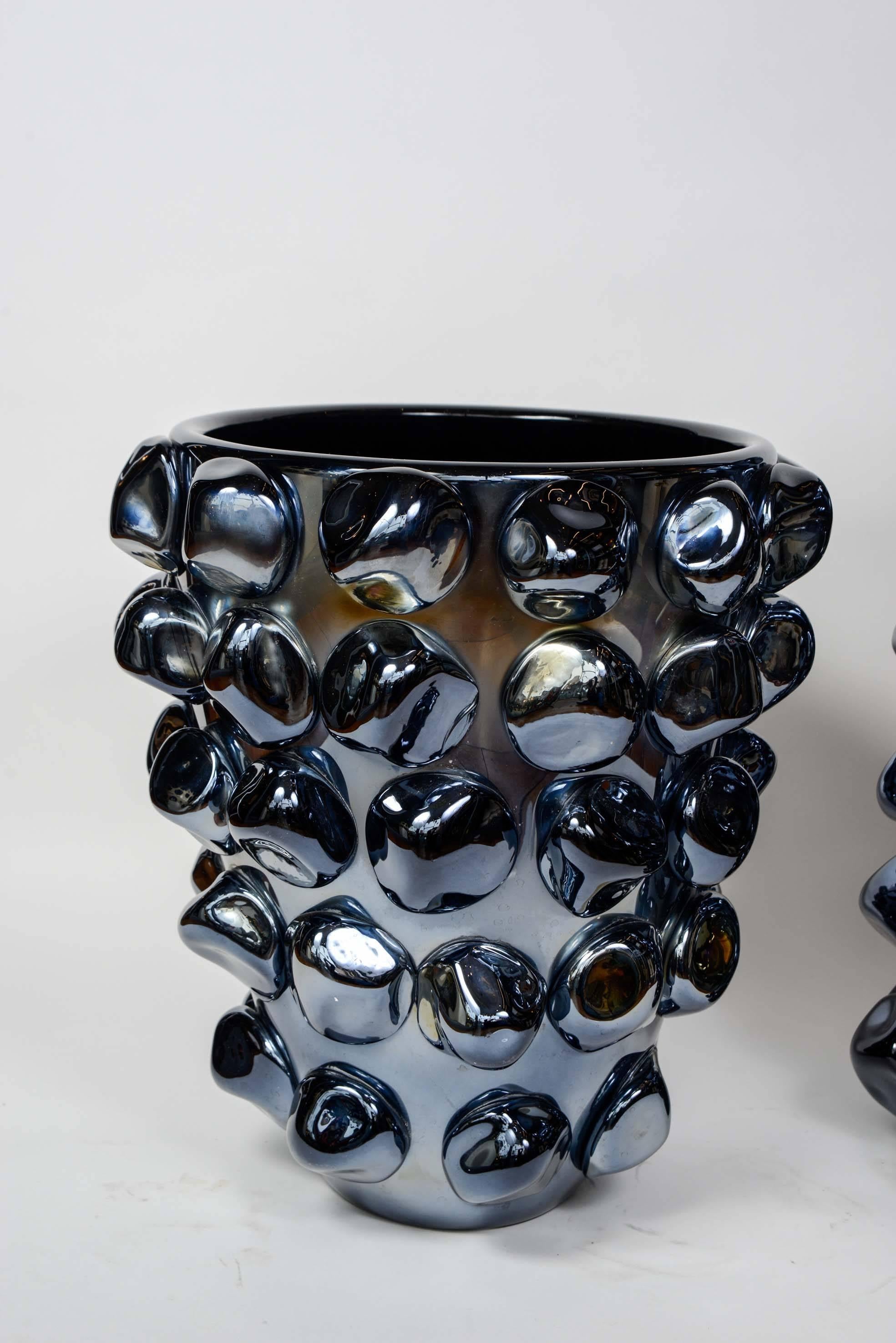 Modern Amazing Metallic Blue Fabiano Amadi Vase