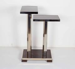 French Art Deco Stepped Rosewood Table Attributed to Andre Ducaroy