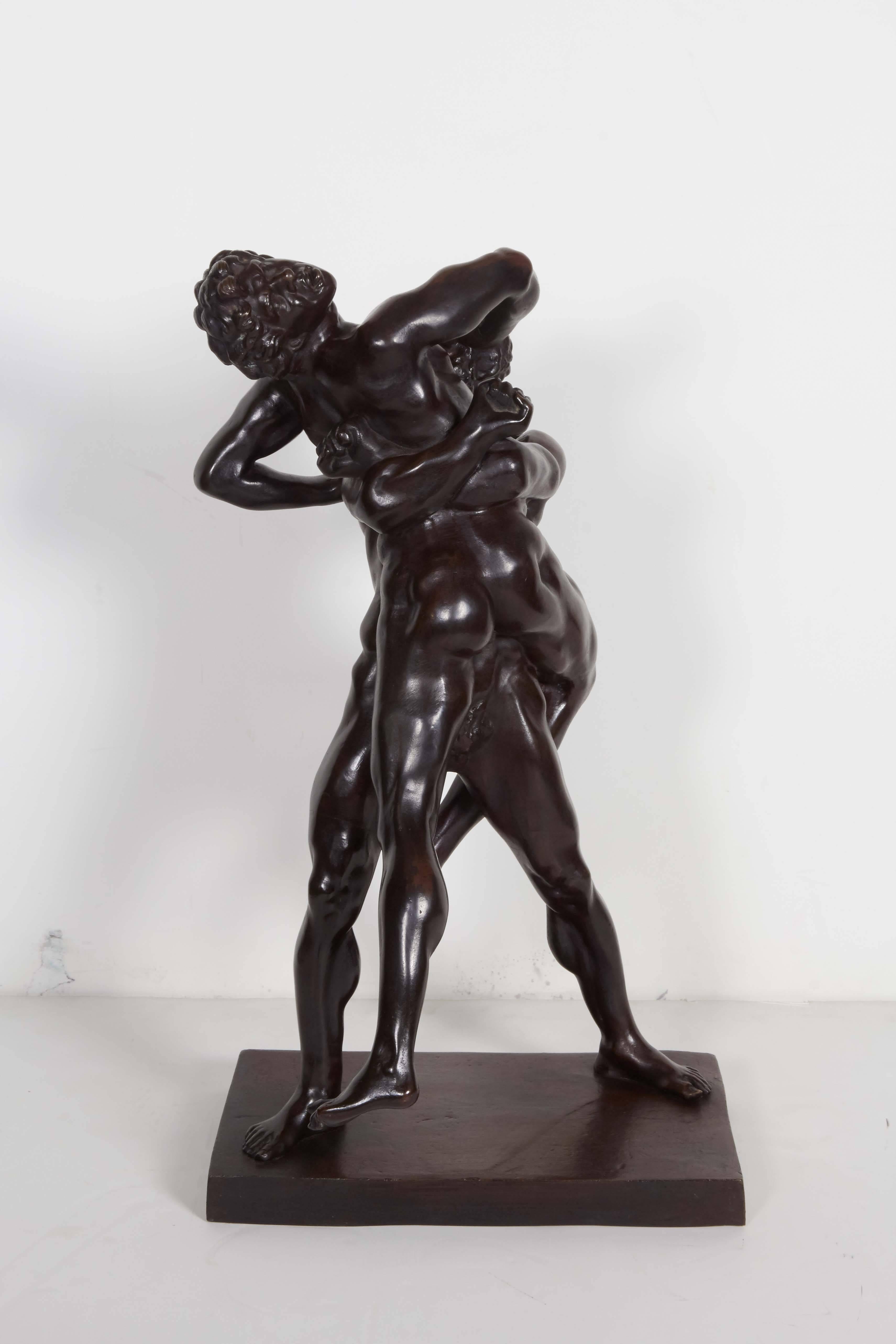 Original 19th Century Bronze Sculpture of Two Wrestlers, Belgian Arts Foundry In Excellent Condition In New York City, NY