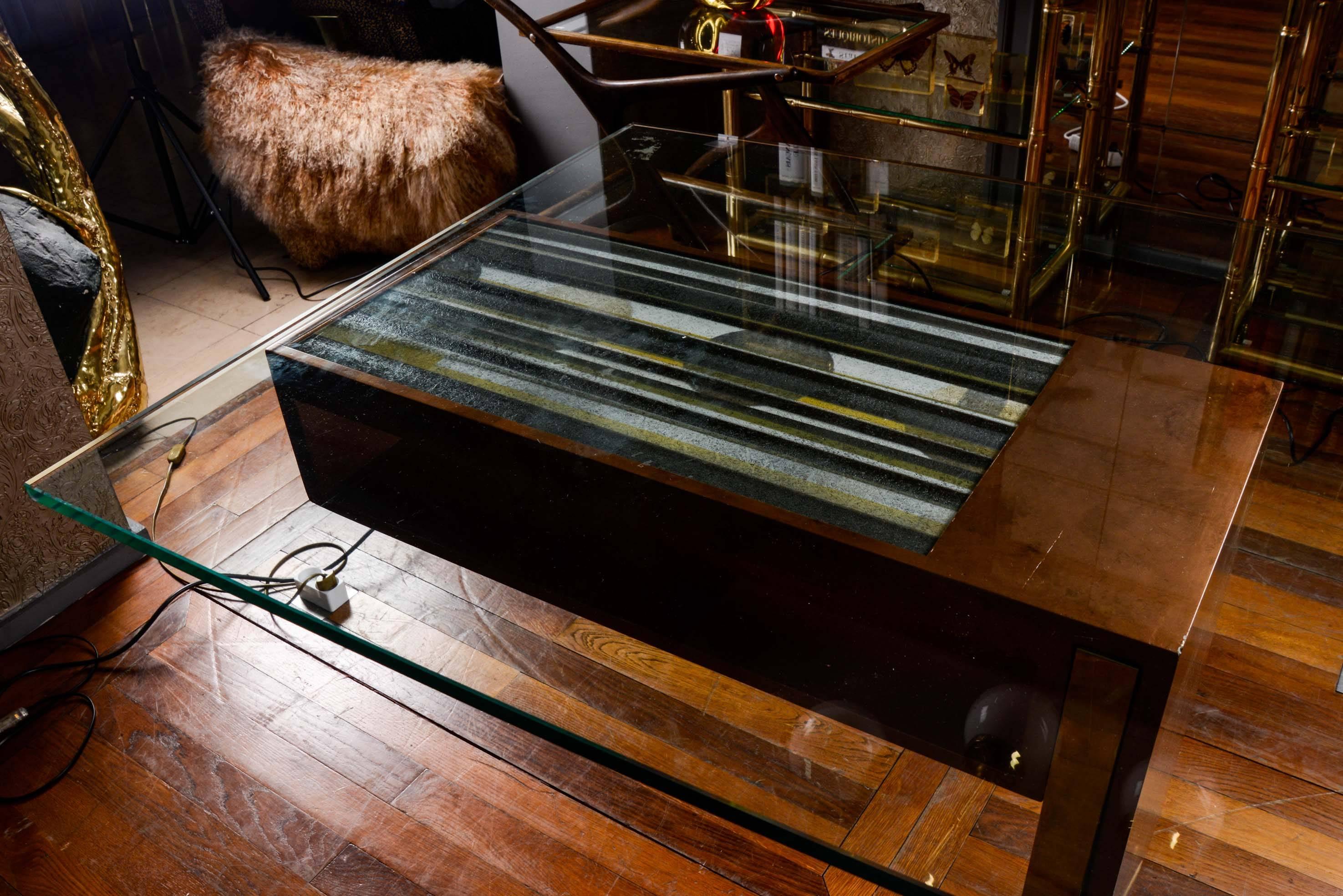 wood glass desk