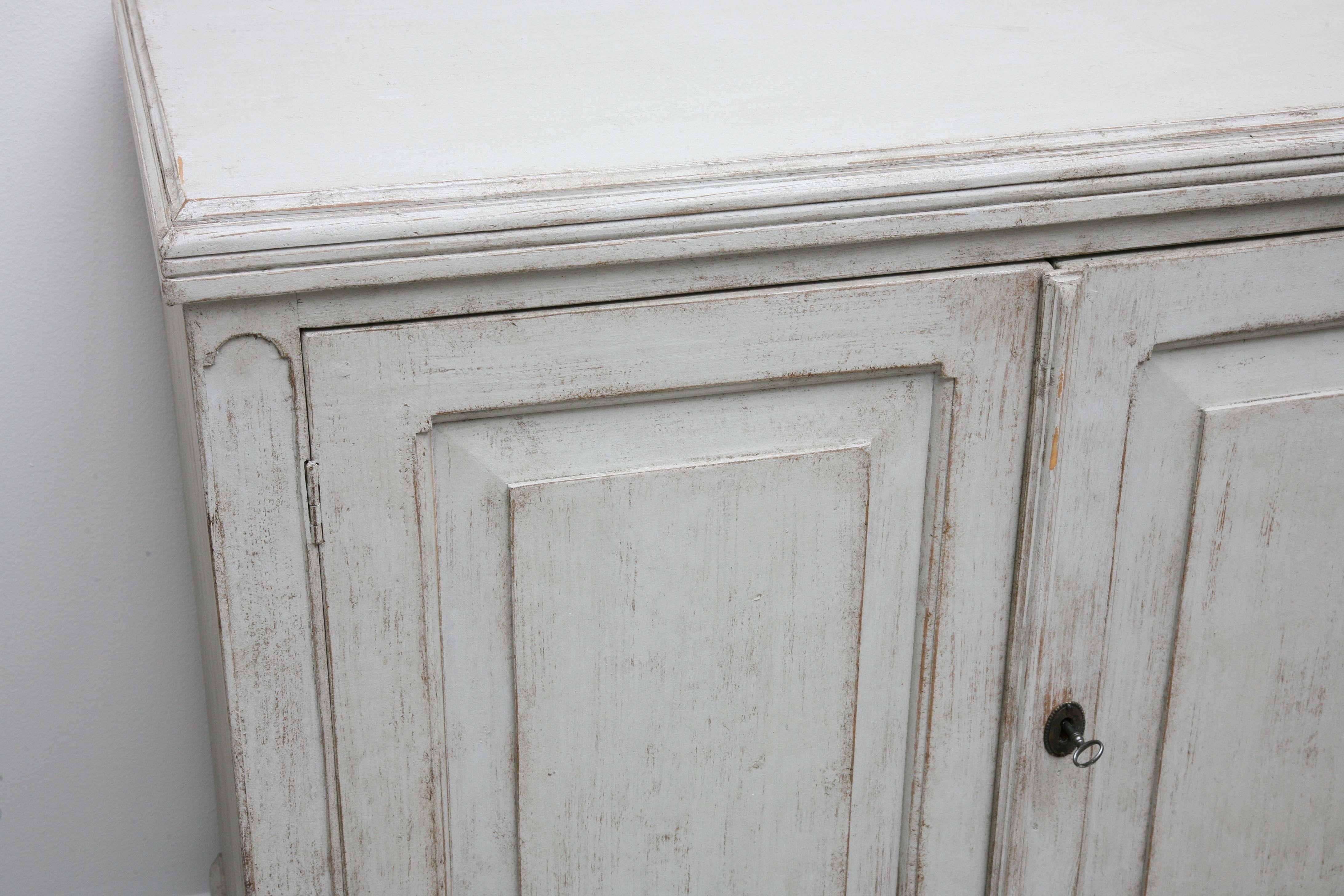 Large Swedish Antique Painted Sideboard, 19th Century 4