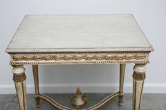 Antique Swedish Paint and Giltwood Table with Beautiful Carving, 19th Century